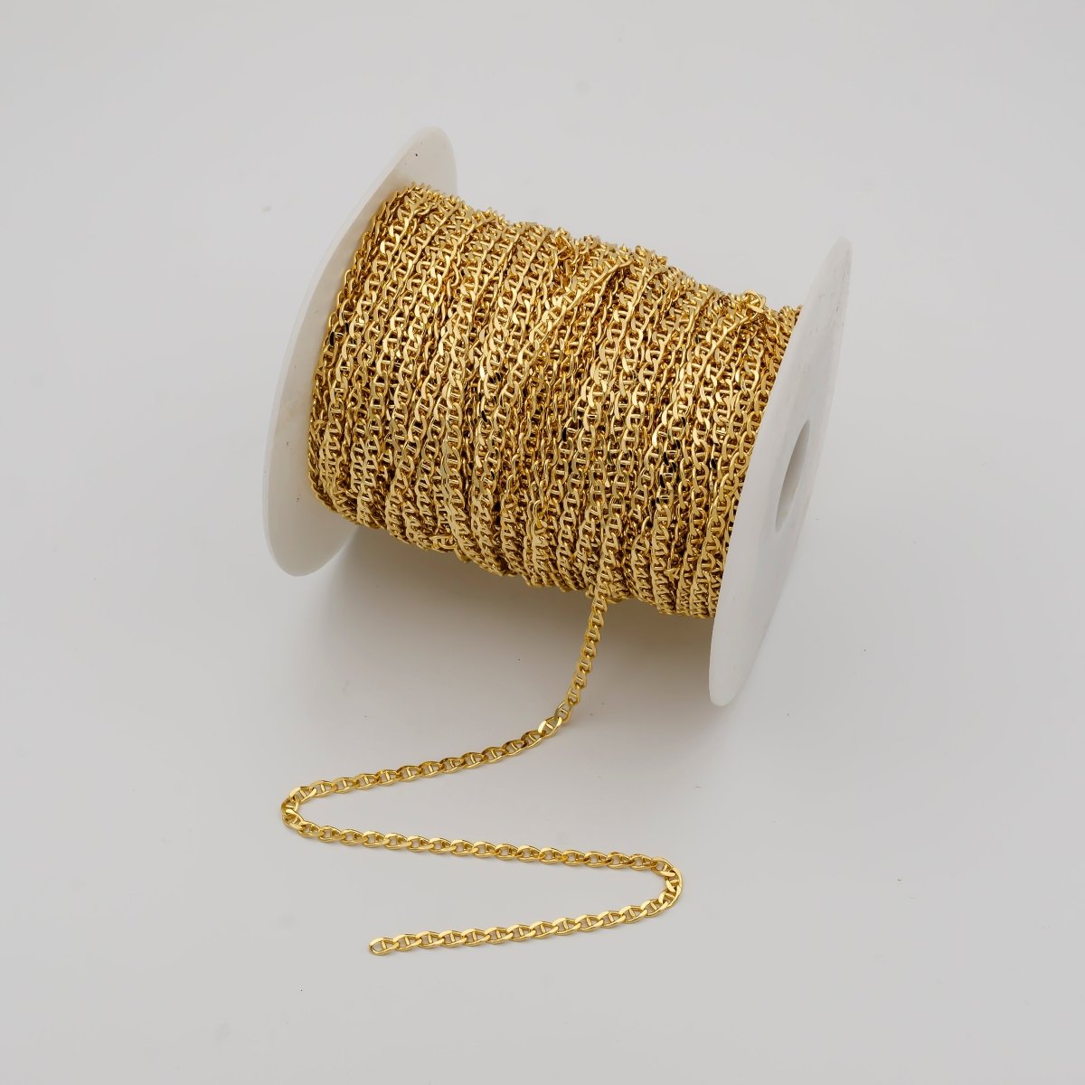 24K Gold Filled Curb Anchor Curb Chain by Yard, 5.8X3.2mm Wholesale Anchor Chain For Jewelry Craft Making | ROLL-626