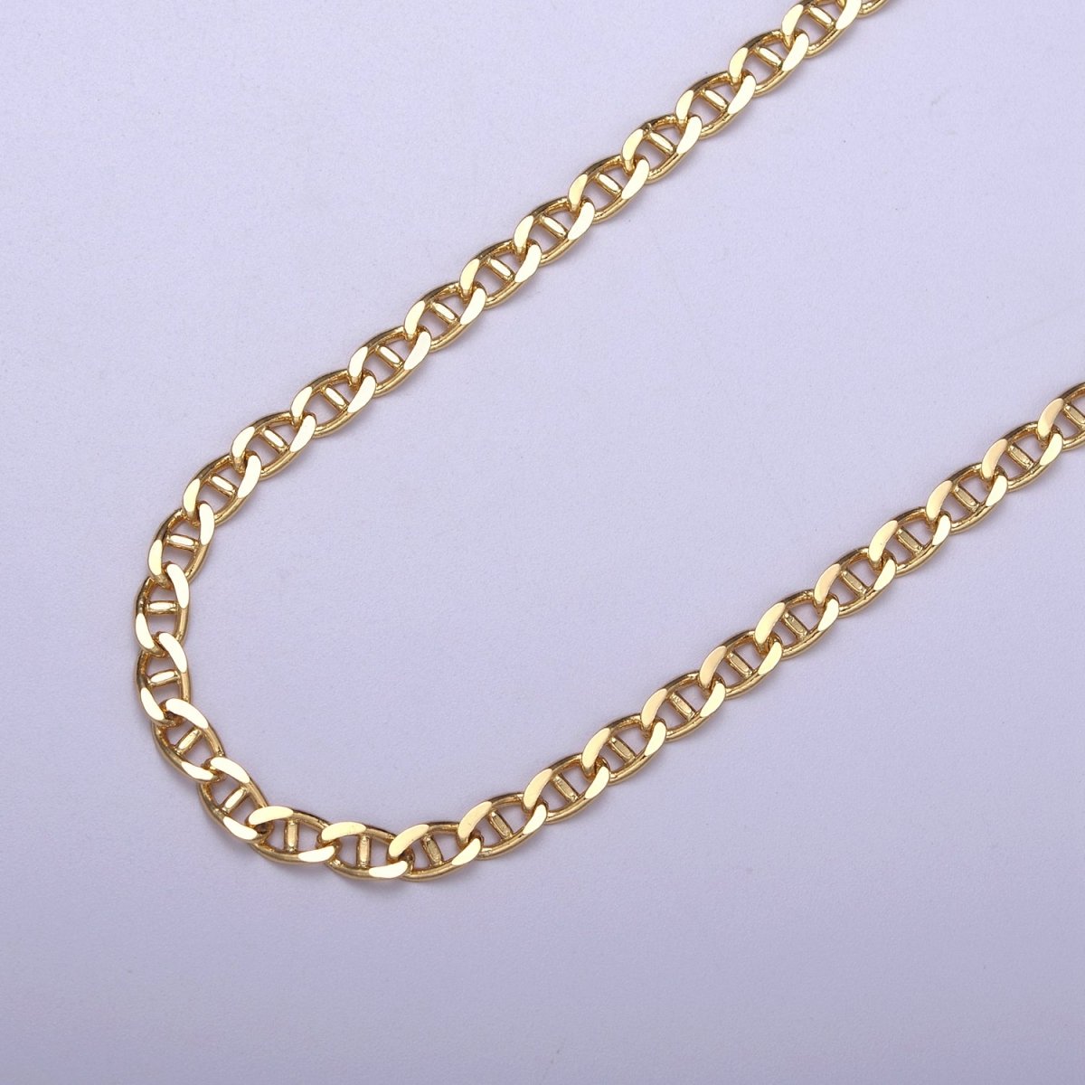24K Gold Filled Curb Anchor Curb Chain by Yard, 5.8X3.2mm Wholesale Anchor Chain For Jewelry Craft Making | ROLL-626