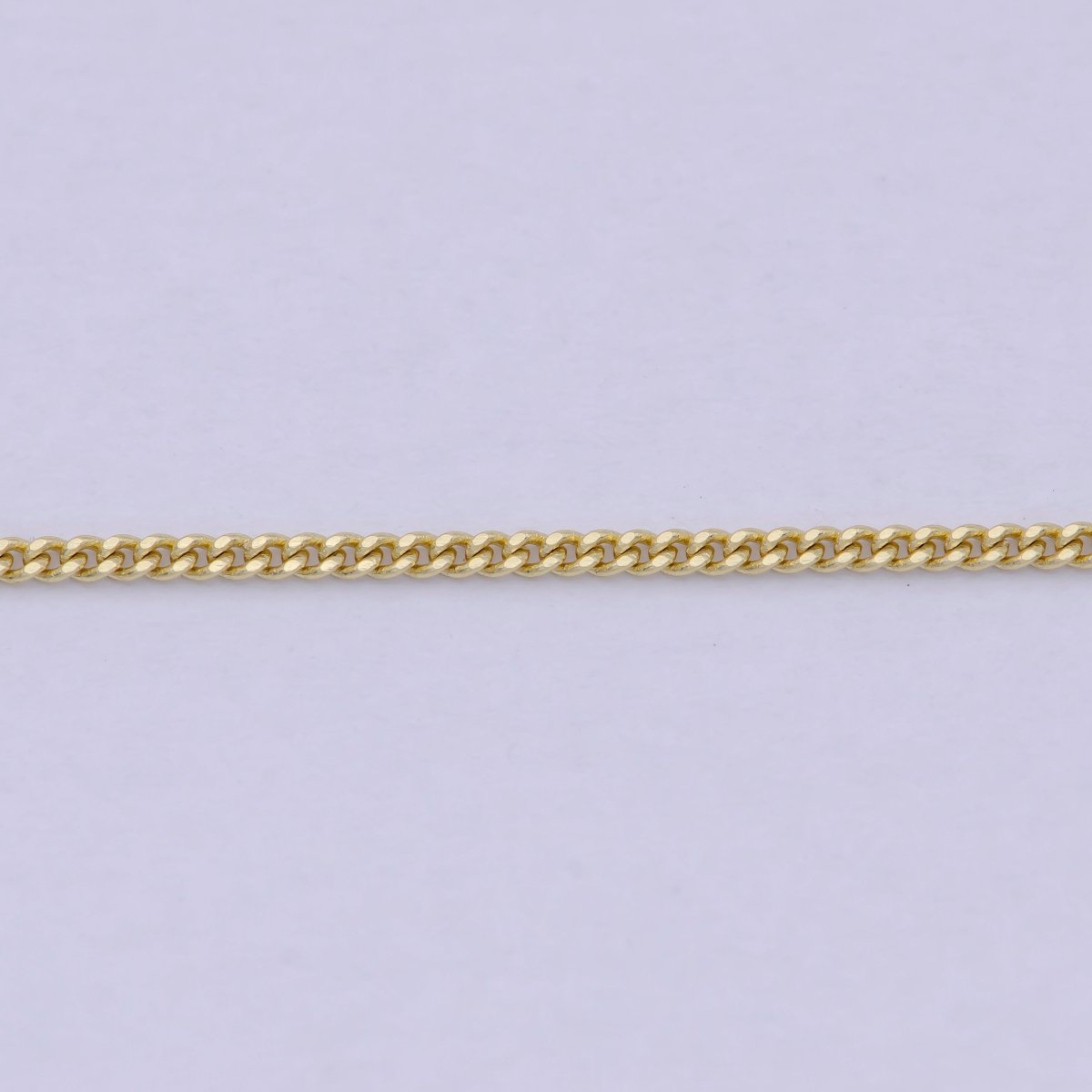 OS 24K Gold Filled Curb Chain Necklace, 17.7 Inch Curb Chain Necklace, Dainty 1mm Link Necklace w/ Lobster Clasp | WA-811 Clearance Pricing