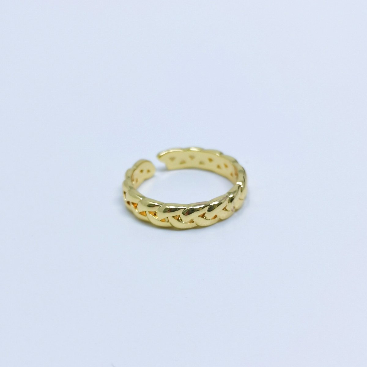 24K Gold Filled Curb Chain Ring, Statement Ring, Chunky Link Chain Ring, Stackable Ring Thick Gold Ring Open Gold Ring gift for her R-232