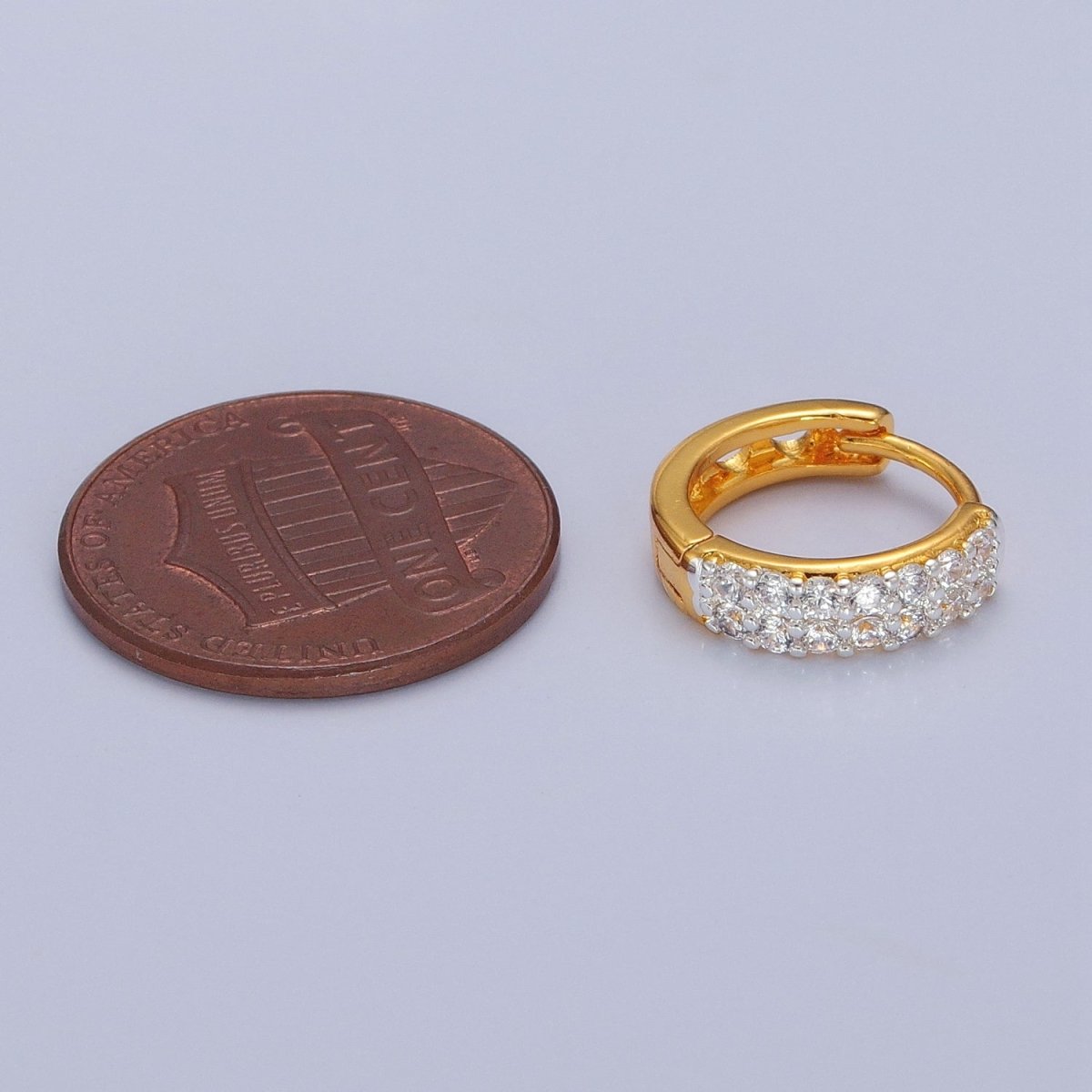 24K Gold Filled CZ Hoop Earrings Small Lever Back Huggie Hoop Earrings-Dainty CZ Earrings T-455