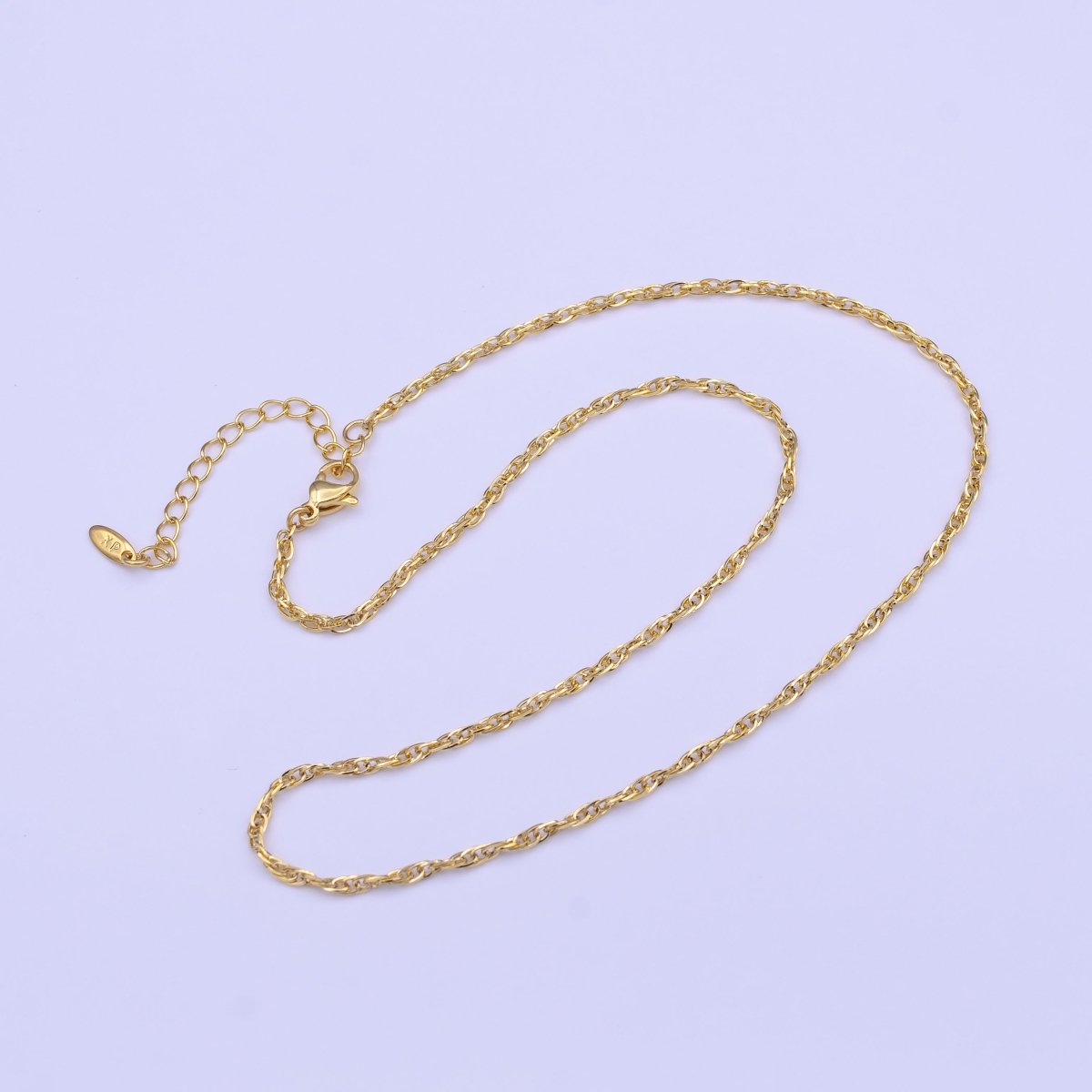 24K Gold Filled Dainty 2mm Espiga Link Connecting 16.25 Inch Chain Necklace | WA-1453 Clearance Pricing