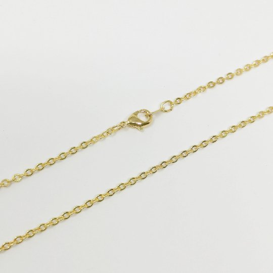 24K Gold Filled Dainty Cable Link Chain Necklace For Wholesale Chains And Jewelry Making Supplies Findings 17.5 inch 2mm | CN-925  Clearance Pricing