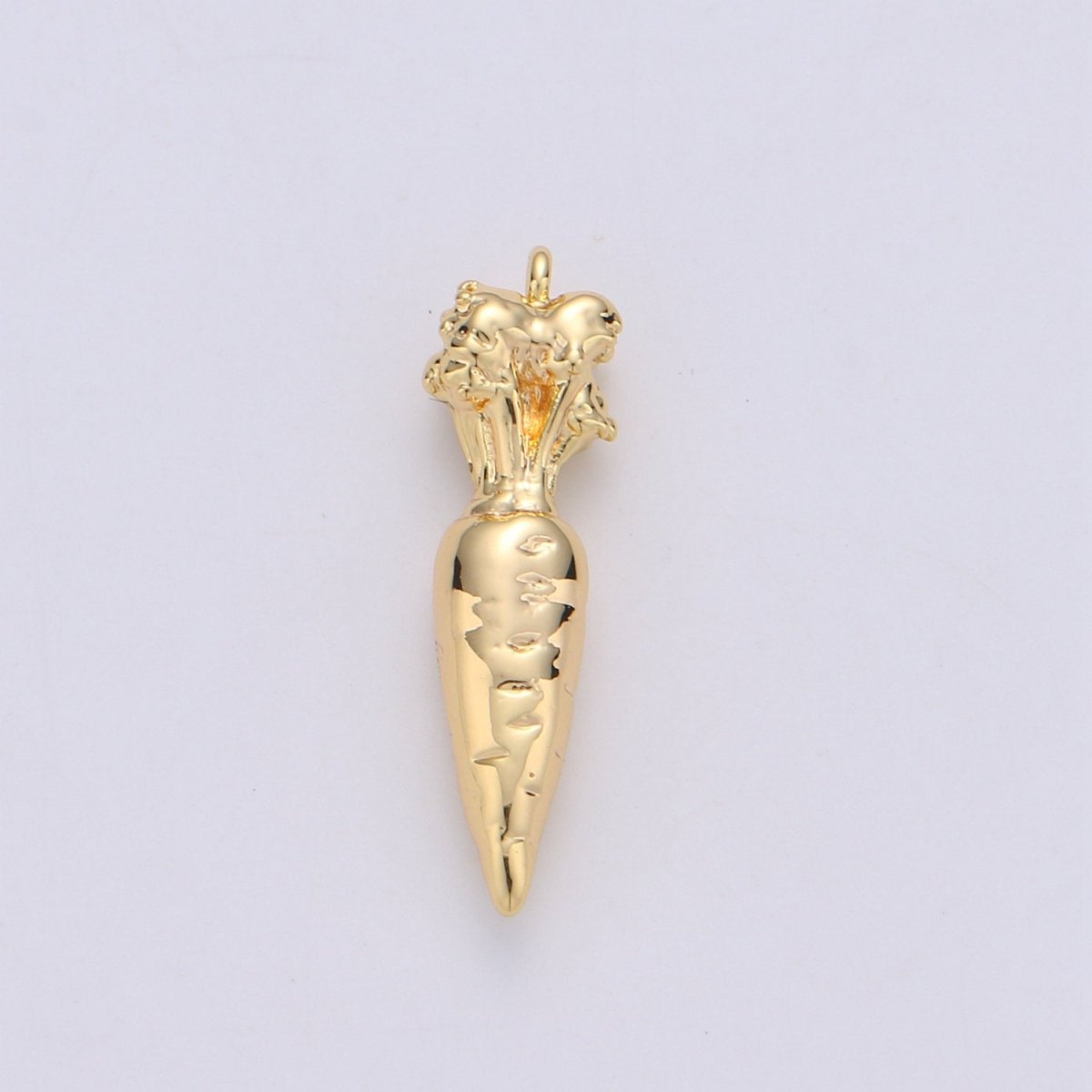 24K Gold Filled Dainty Cute Carrot Charm Vegetarian Vegetable Lover for Necklace or Bracelet K-349