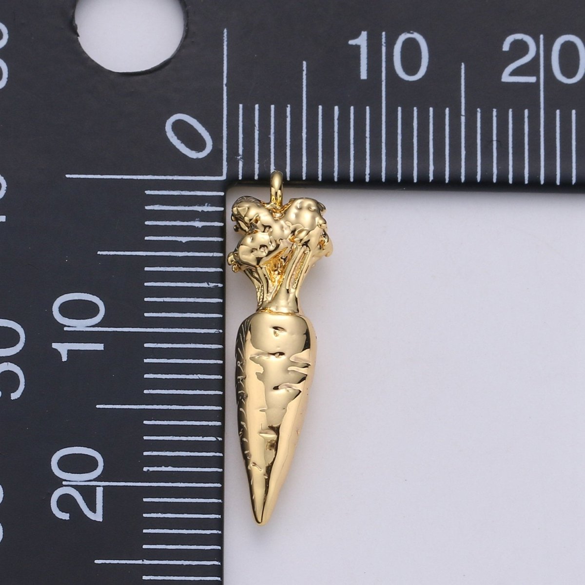 24K Gold Filled Dainty Cute Carrot Charm Vegetarian Vegetable Lover for Necklace or Bracelet K-349