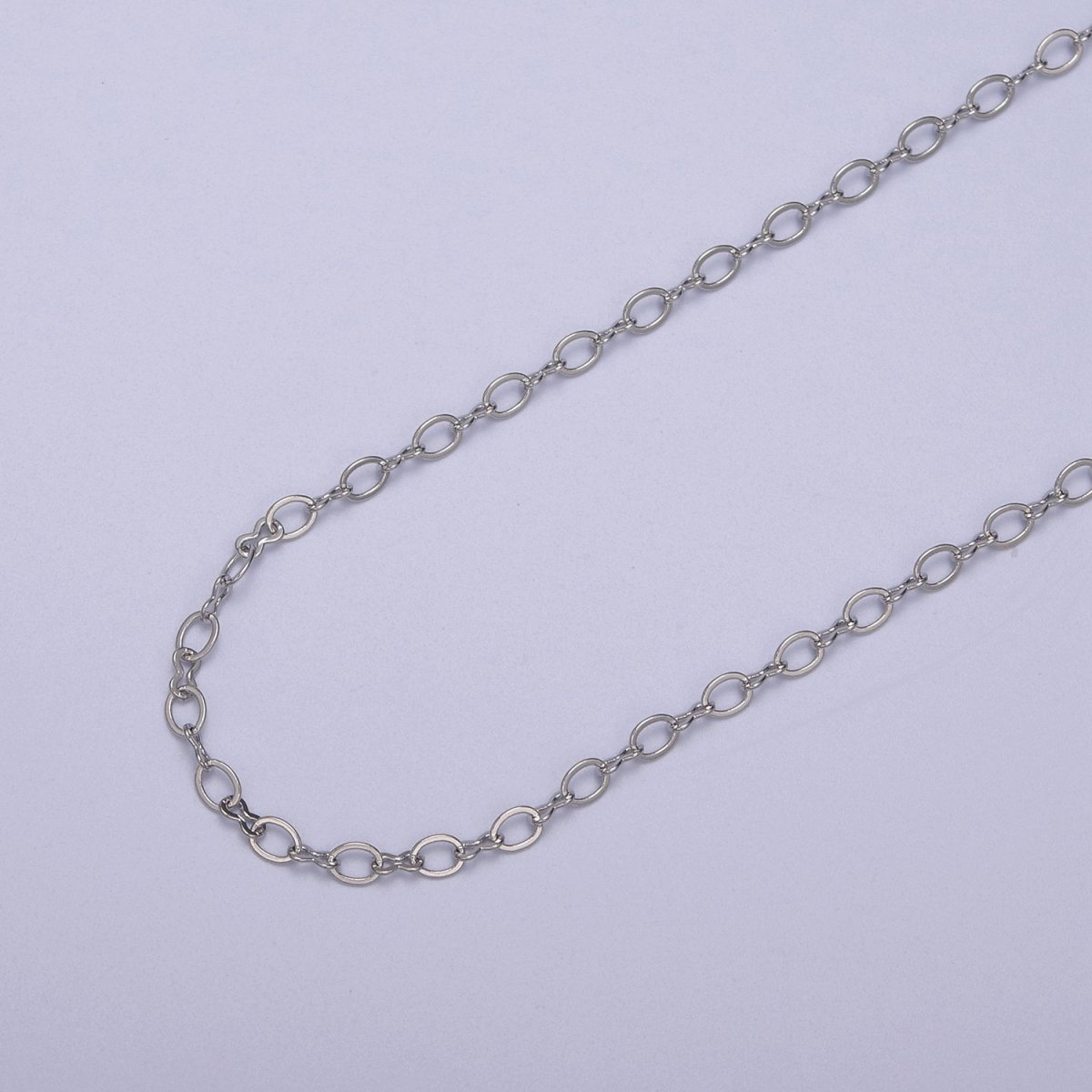 24K Gold Filled Dainty Figure 8 Unfinished Chain, 2.8mm Oval Cable Chain, Silver Figure Eight Bulk Roll Chain For Jewelry Making | ROLL-615, ROLL-616 Clearance Pricing