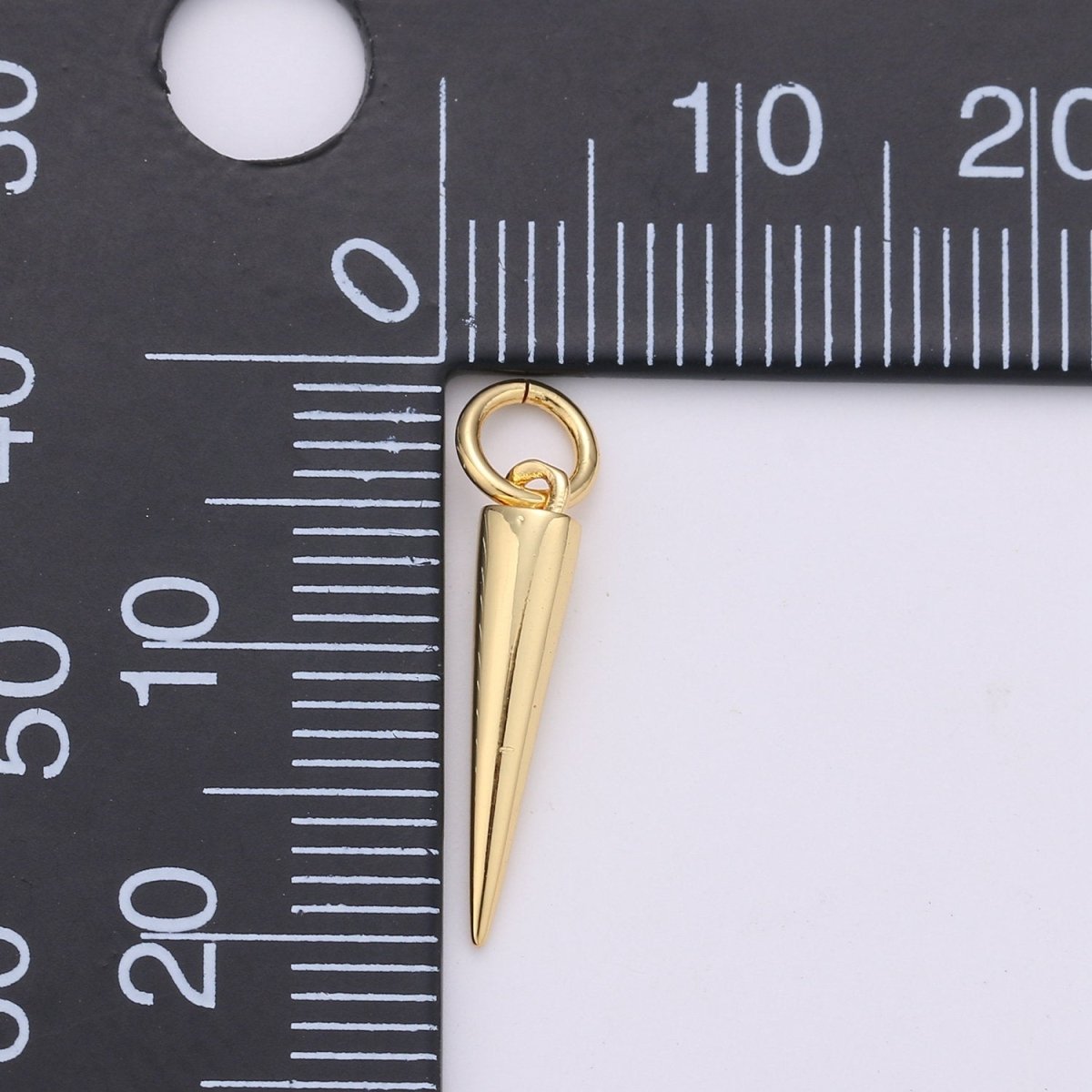 24k Gold Filled Dainty Gold Spike Charms Drop Pendulum Pendant Stud Charm Minimalist Jewelry Supply Findings for Necklace Earring Components E-254 E-255