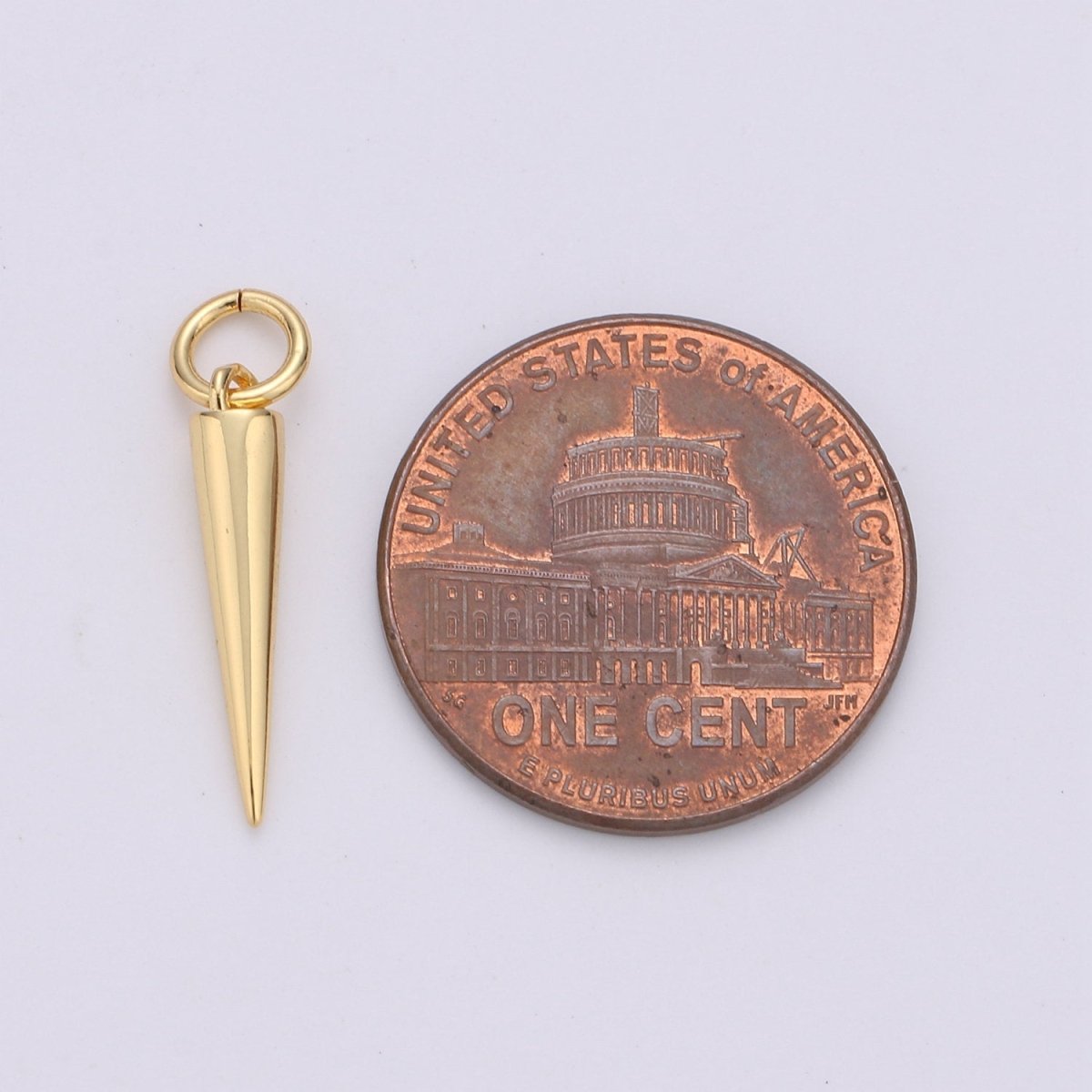 24k Gold Filled Dainty Gold Spike Charms Drop Pendulum Pendant Stud Charm Minimalist Jewelry Supply Findings for Necklace Earring Components E-254 E-255