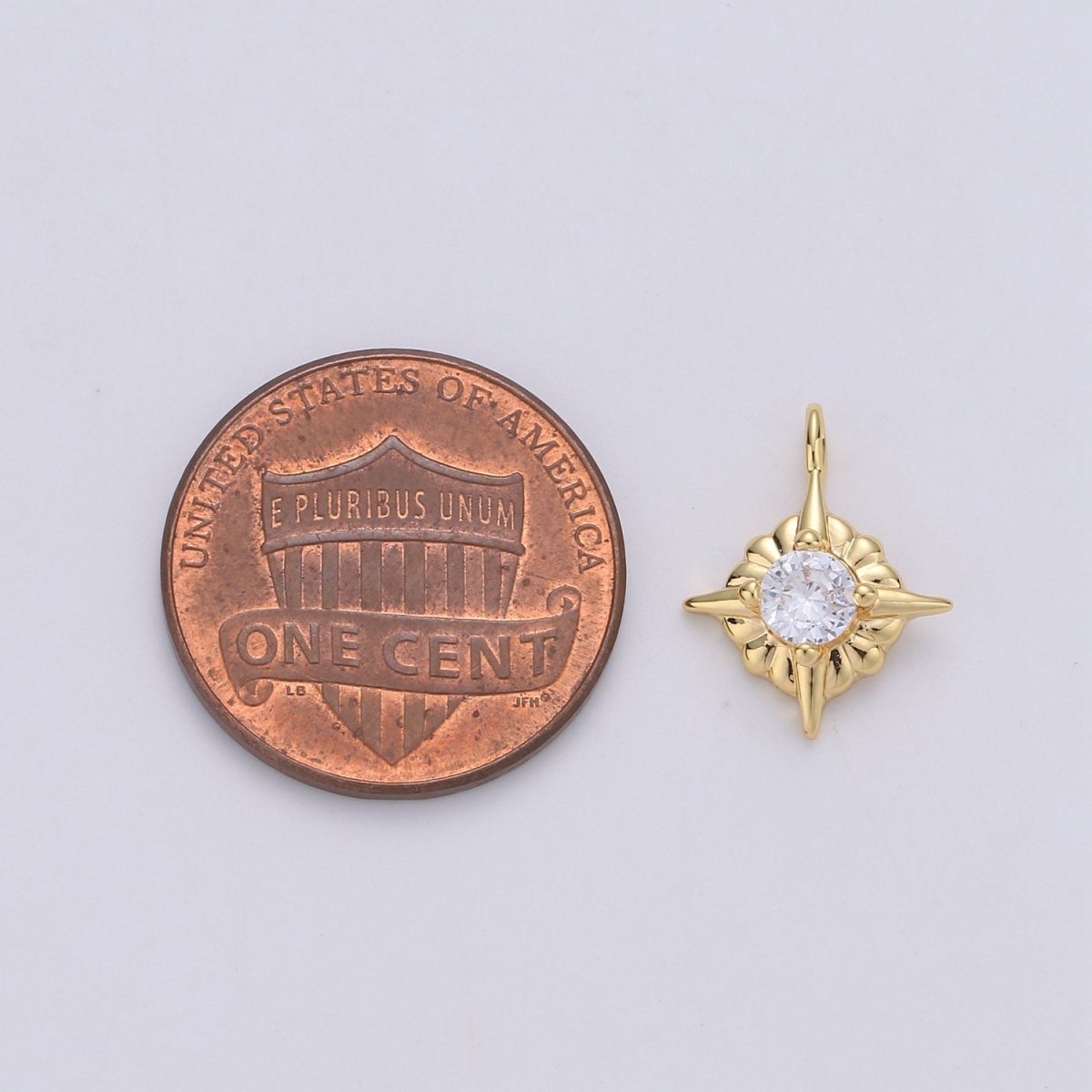 24K Gold Filled Dainty Tiny Sparkling Star Celestial Charm with Micro Pave Cubic Zirconia CZ Stone for Necklace or Bracelet C-890