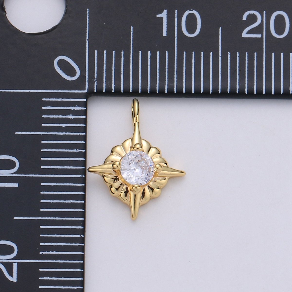 24K Gold Filled Dainty Tiny Sparkling Star Celestial Charm with Micro Pave Cubic Zirconia CZ Stone for Necklace or Bracelet C-890