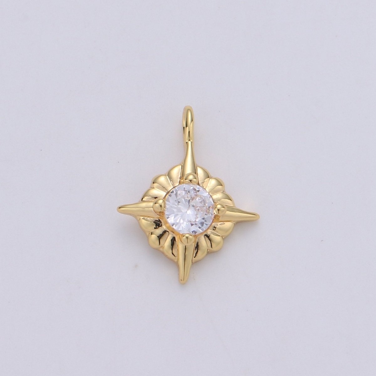 24K Gold Filled Dainty Tiny Sparkling Star Celestial Charm with Micro Pave Cubic Zirconia CZ Stone for Necklace or Bracelet C-890
