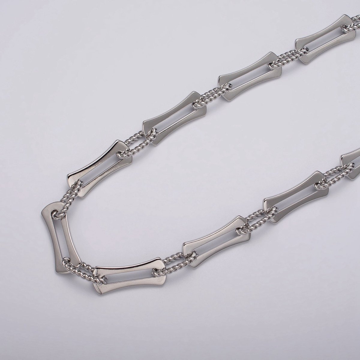 24k Gold Filled Designed Curved Paperclip Twisted Oblong Link Unfinished Chain in Gold & Silver | ROLL-1137, ROLL-1138 Clearance Pricing