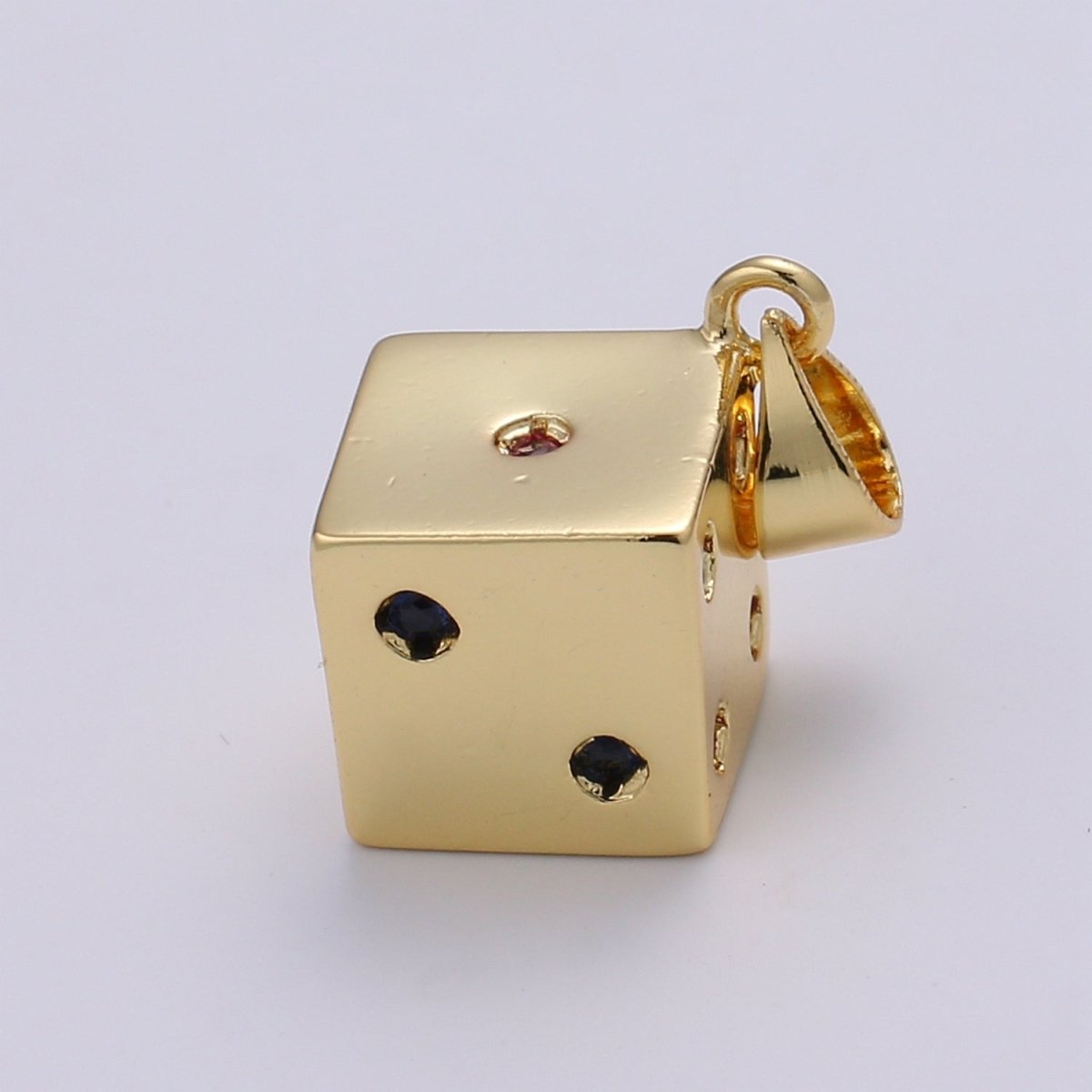 24K Gold Filled Dice, Dainty Dice, Gold Lucky Dice Charm Necklace Jewelry Craft Supply For Necklace Earring Bracelet Component | J249
