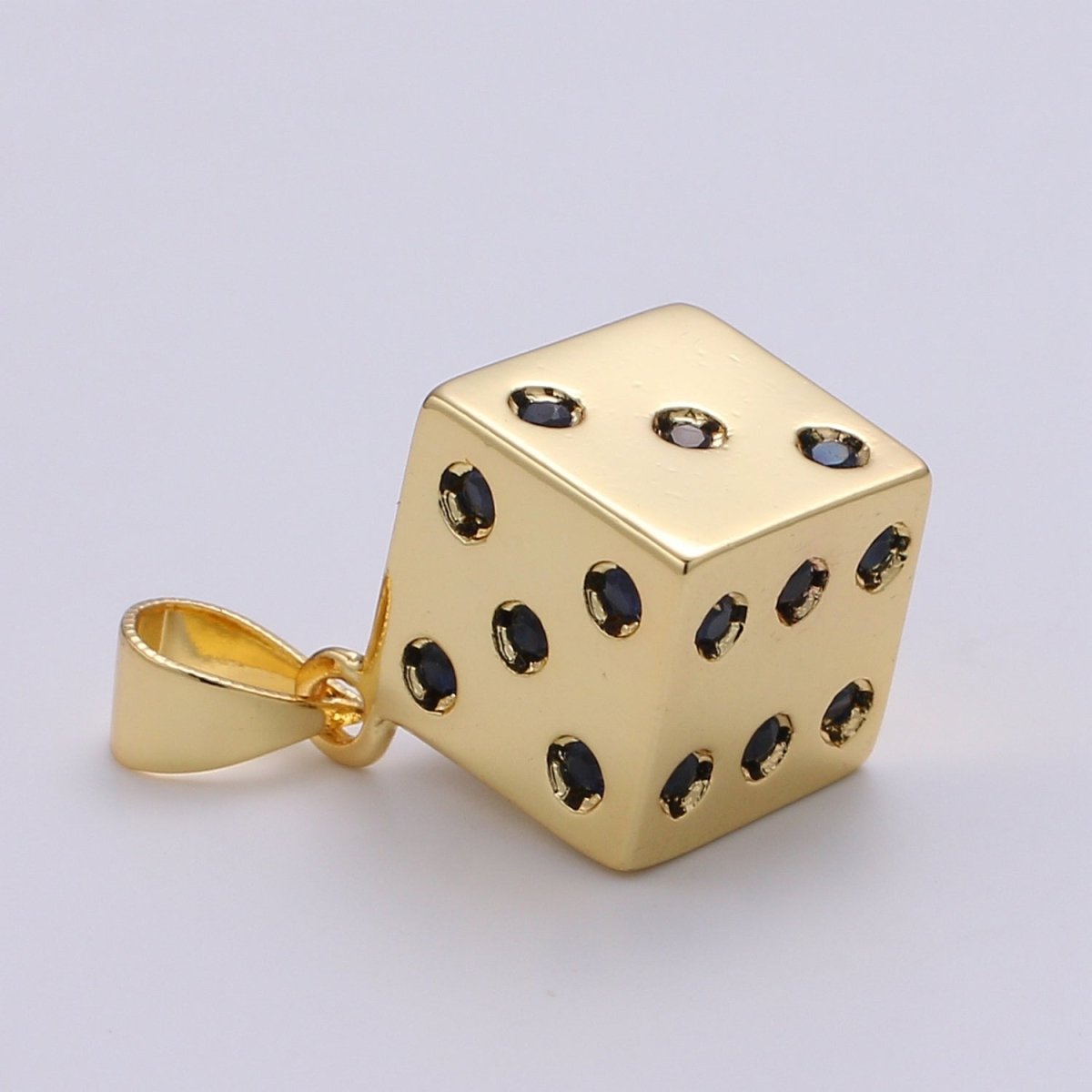 24K Gold Filled Dice, Dainty Dice, Gold Lucky Dice Charm Necklace Jewelry Craft Supply For Necklace Earring Bracelet Component | J249