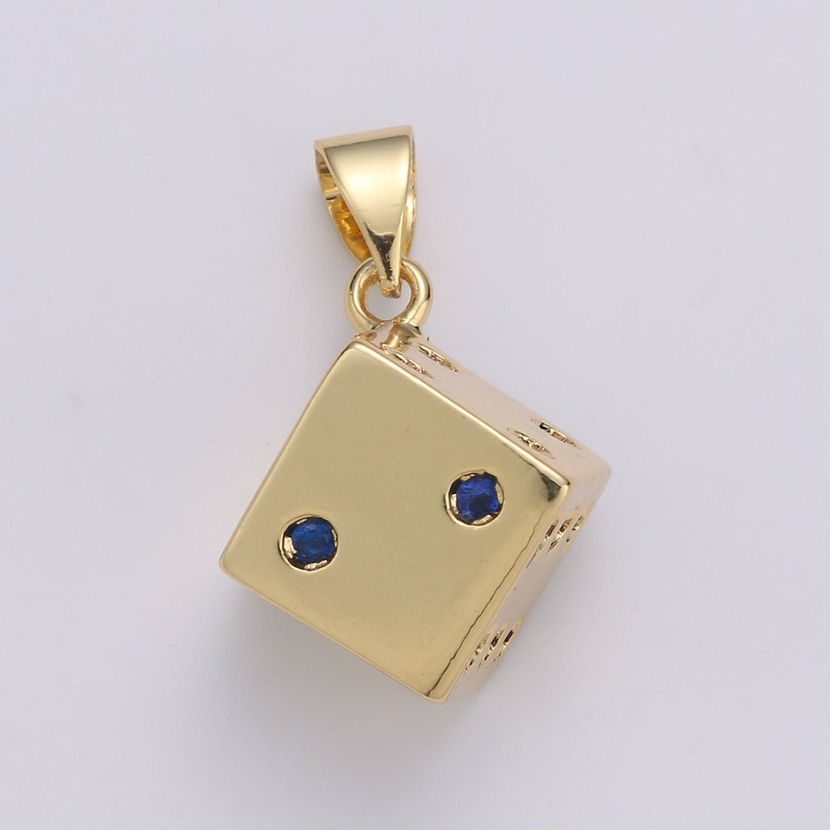 24K Gold Filled Dice, Dainty Dice, Gold Lucky Dice Charm Necklace Jewelry Craft Supply For Necklace Earring Bracelet Component | J249