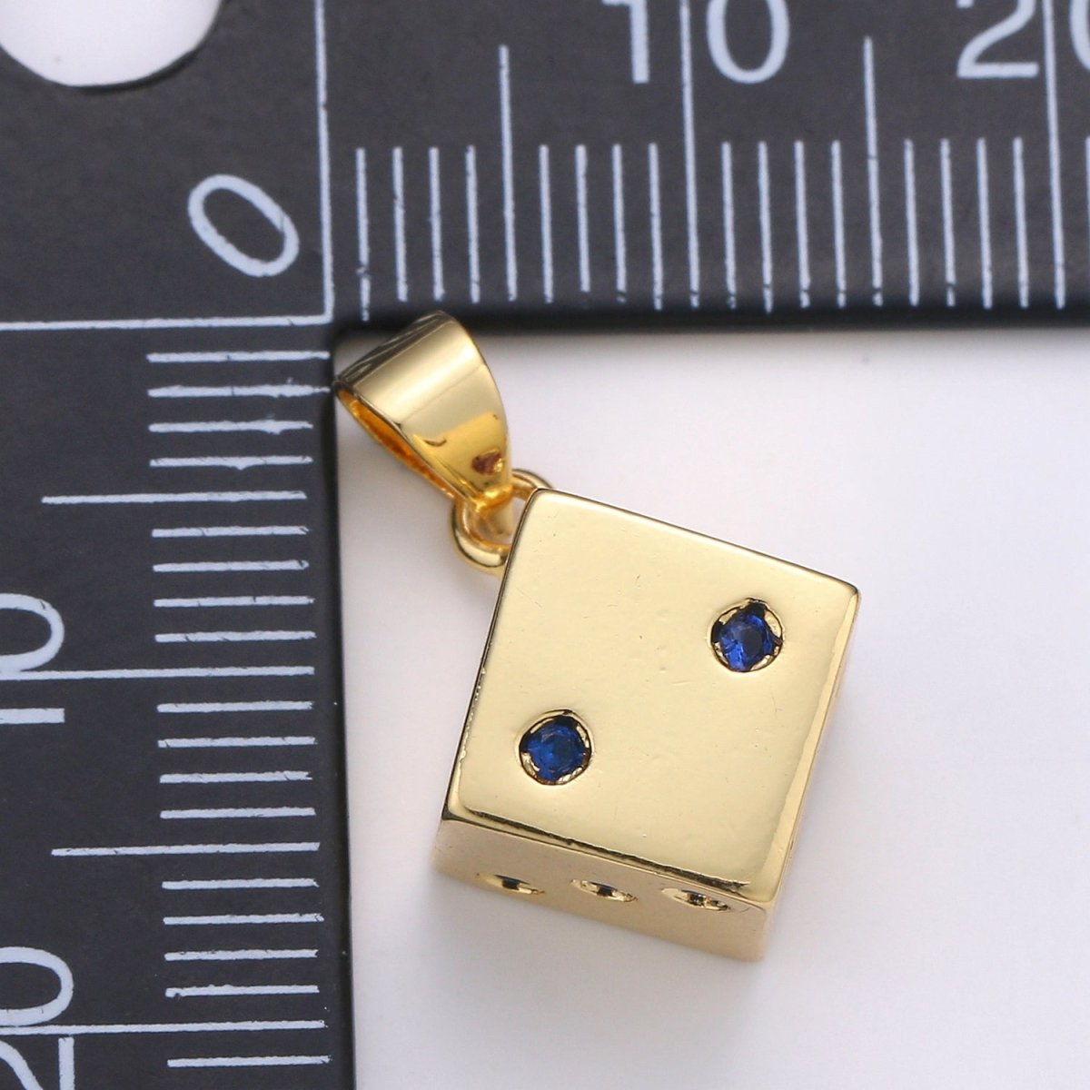 24K Gold Filled Dice, Dainty Dice, Gold Lucky Dice Charm Necklace Jewelry Craft Supply For Necklace Earring Bracelet Component | J249