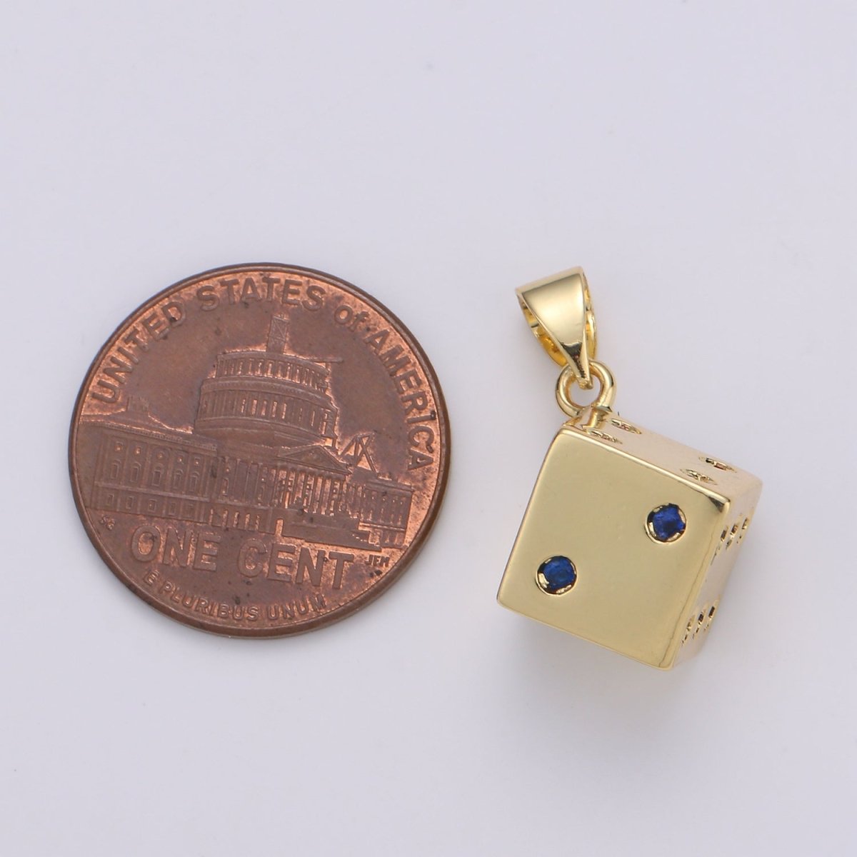 24K Gold Filled Dice, Dainty Dice, Gold Lucky Dice Charm Necklace Jewelry Craft Supply For Necklace Earring Bracelet Component | J249
