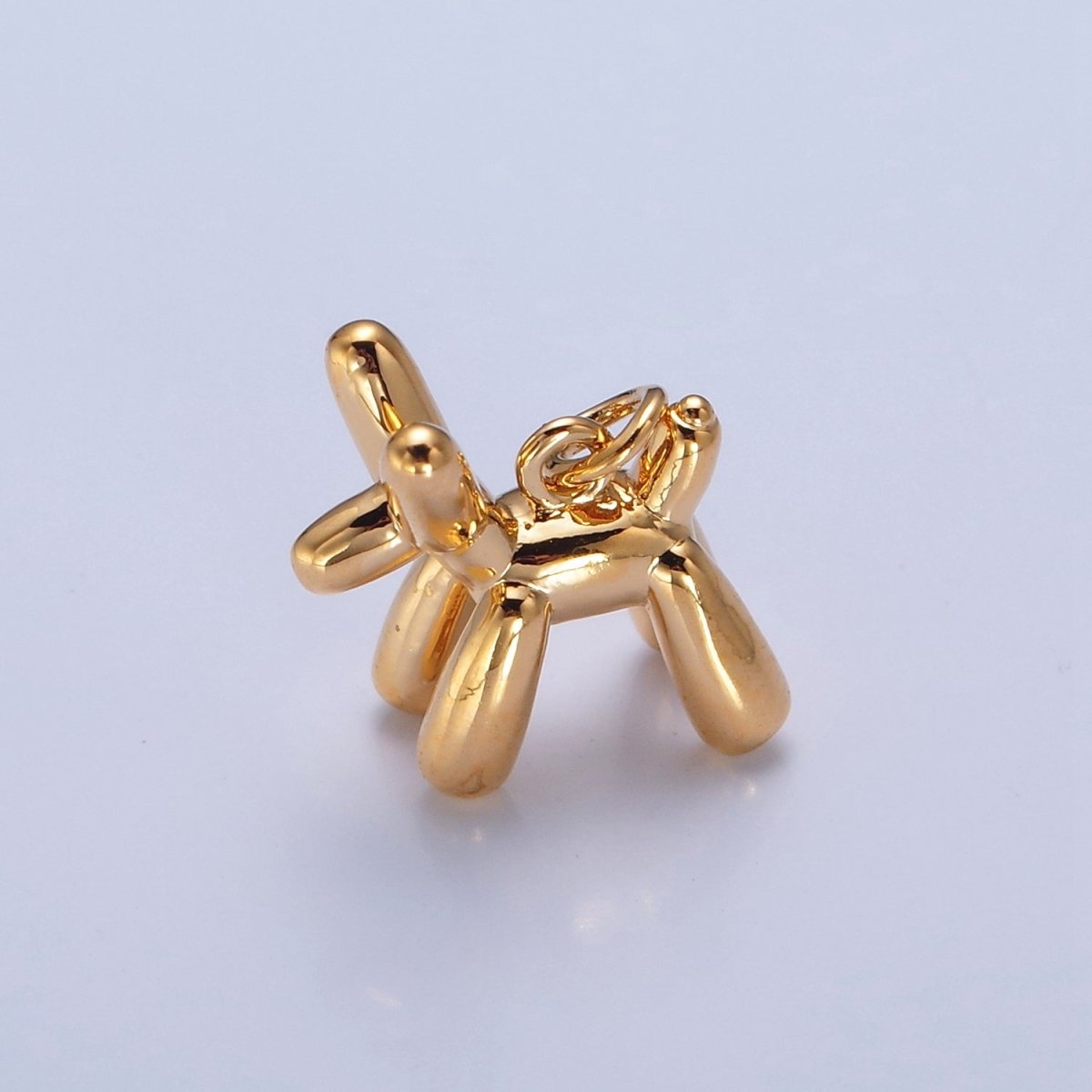 24K Gold Filled Dog Balloon Animal Charm, Dainty Birthday Charm For DIY Jewelry Making | W-148