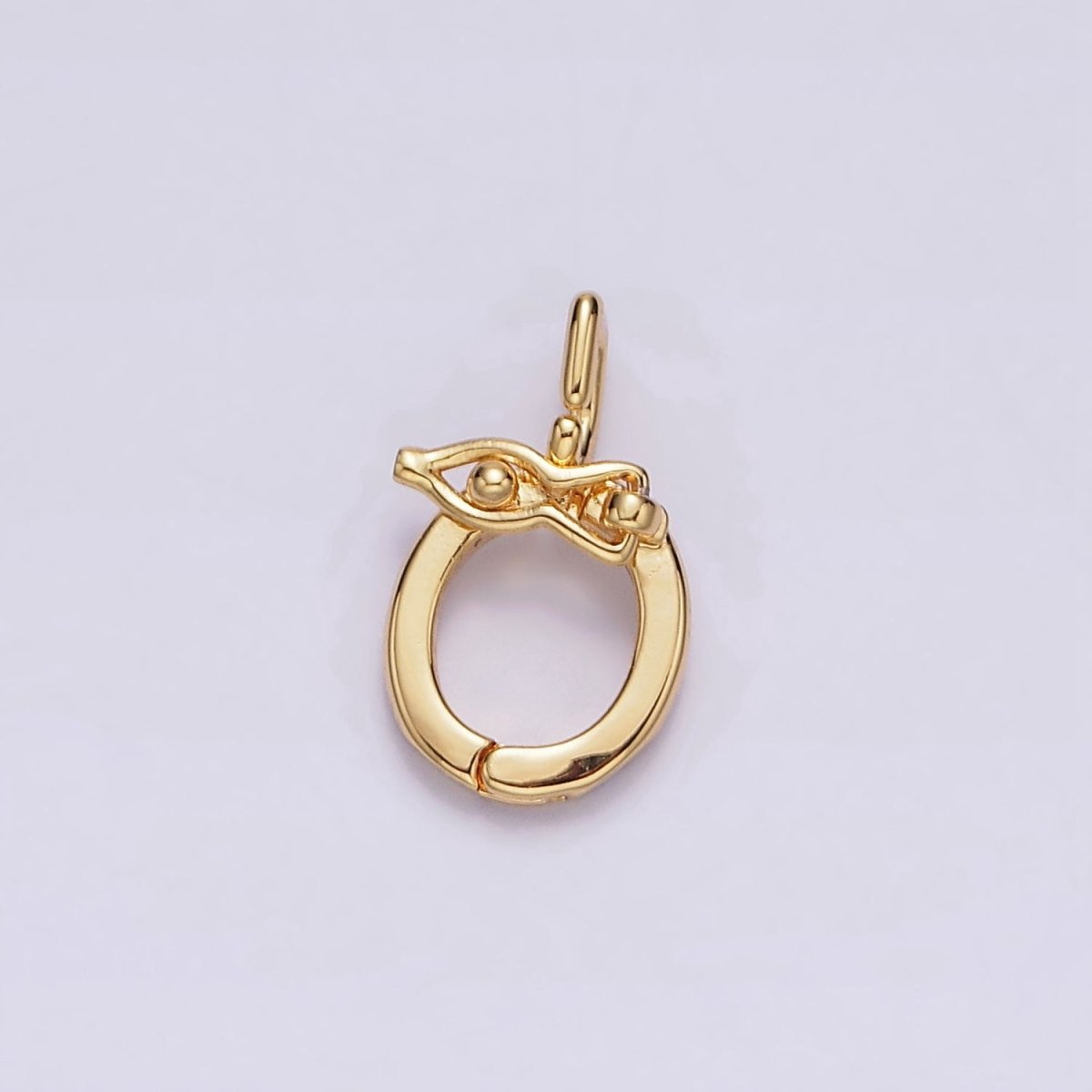 24K Gold Filled Double Bead Snap Open Loop Interchangeable Charm Holder | Z-444
