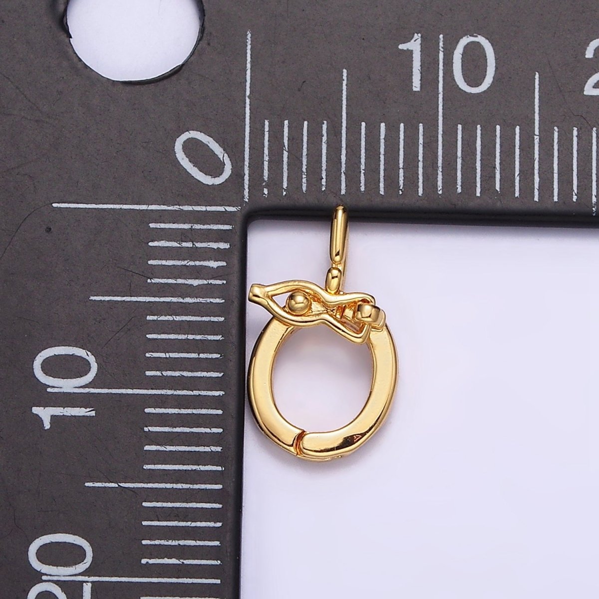 24K Gold Filled Double Bead Snap Open Loop Interchangeable Charm Holder | Z-444