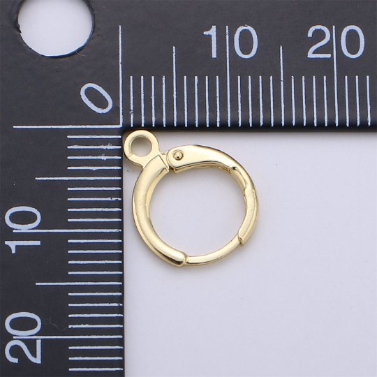 24k Gold Filled Earring Simple Round One Touch Earring jewelry Making, Earring supplies to put a charm dangle component, K-008