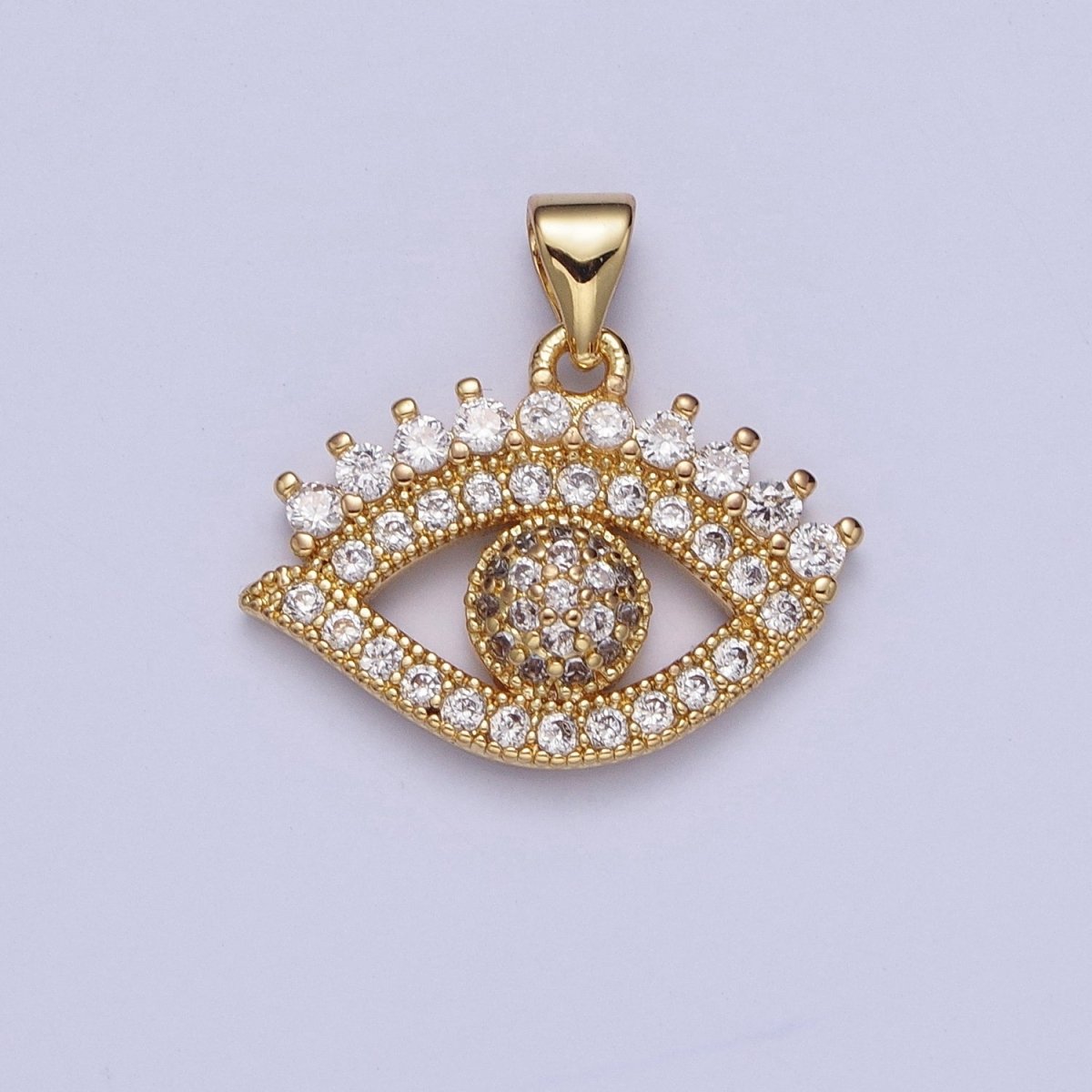 24k Gold Filled Eye Pendant Micro Pave Eye Charm X-406