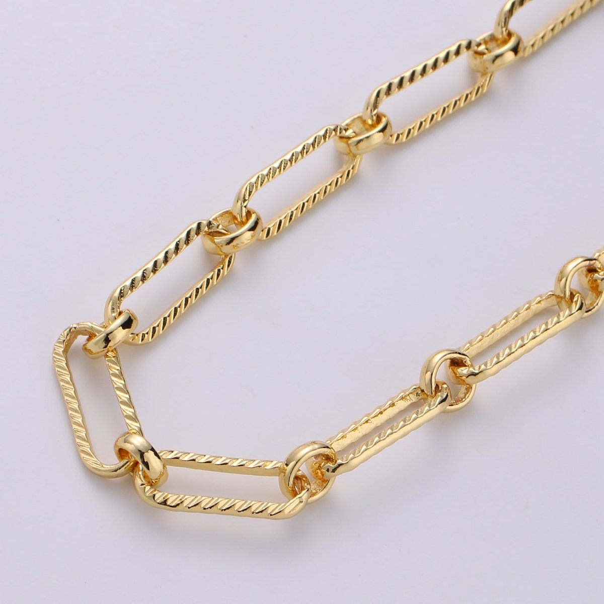 24K Gold Filled Figaro Chain by Yard, Long and short Fancy Chain, Wholesale bulk Roll Chain Jewelry Making 11x8mm | ROLL-234 Clearance Pricing