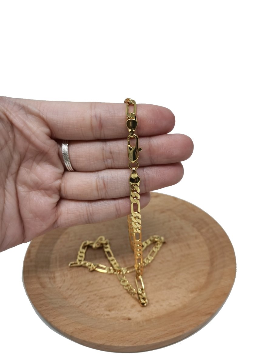 24K Gold Filled Figaro Chain Necklace, 17.8 inch Figaro Finished Necklace For Jewelry Making, 6mm Figaro Necklace w/ Lobster Clasps | CN-951  Clearance Pricing