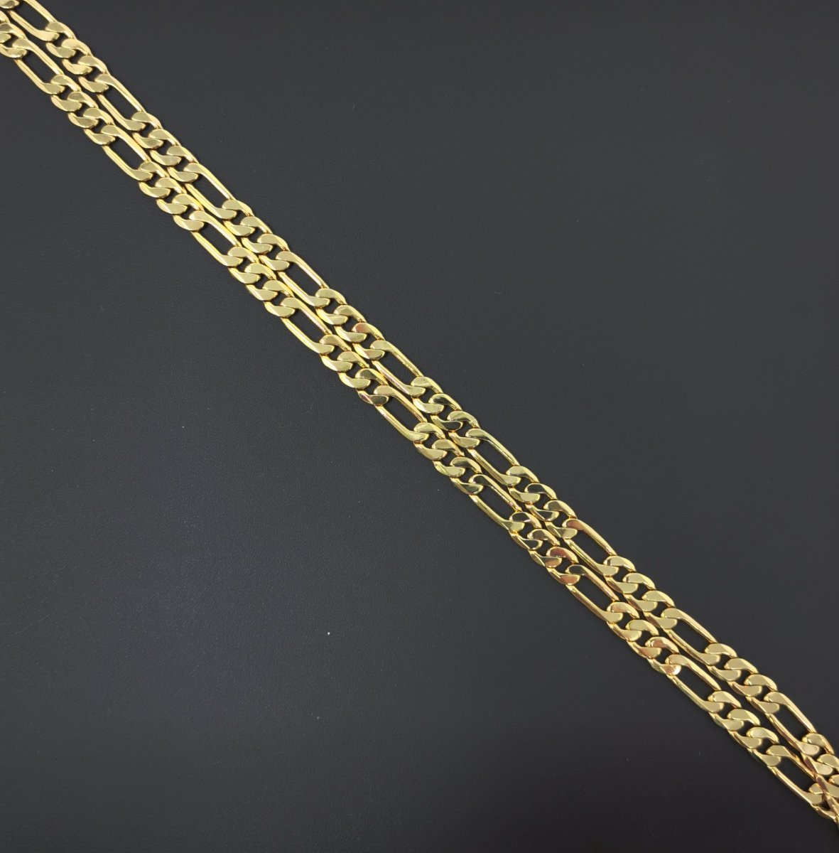 24K Gold Filled Figaro Chain Necklace, 17.8 inch Figaro Finished Necklace For Jewelry Making, 6mm Figaro Necklace w/ Lobster Clasps | CN-951  Clearance Pricing
