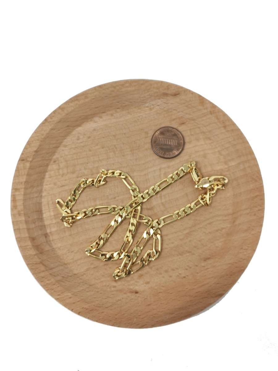 24K Gold Filled Figaro Chain Necklace, 17.8 inch Figaro Finished Necklace For Jewelry Making, 6mm Figaro Necklace w/ Lobster Clasps | CN-951  Clearance Pricing