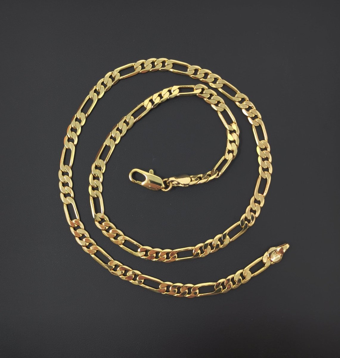 24K Gold Filled Figaro Chain Necklace, 17.8 inch Figaro Finished Necklace For Jewelry Making, 6mm Figaro Necklace w/ Lobster Clasps | CN-951  Clearance Pricing