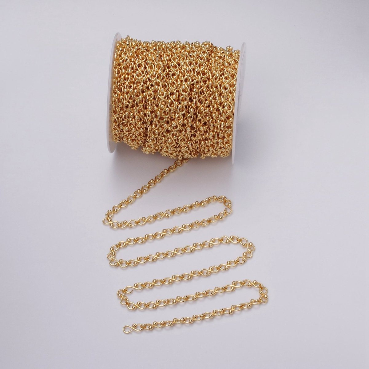 24K Gold Filled Figure Eight Chain by Yard Unfinished Chain For Necklace Bracelet Jewelry Making | ROLL-1132 Clearance Pricing