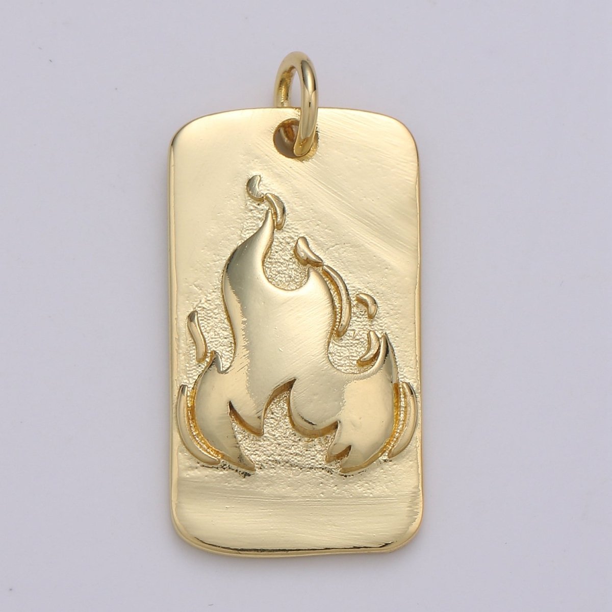 24K Gold Filled Fire Rectangle Charm D-926