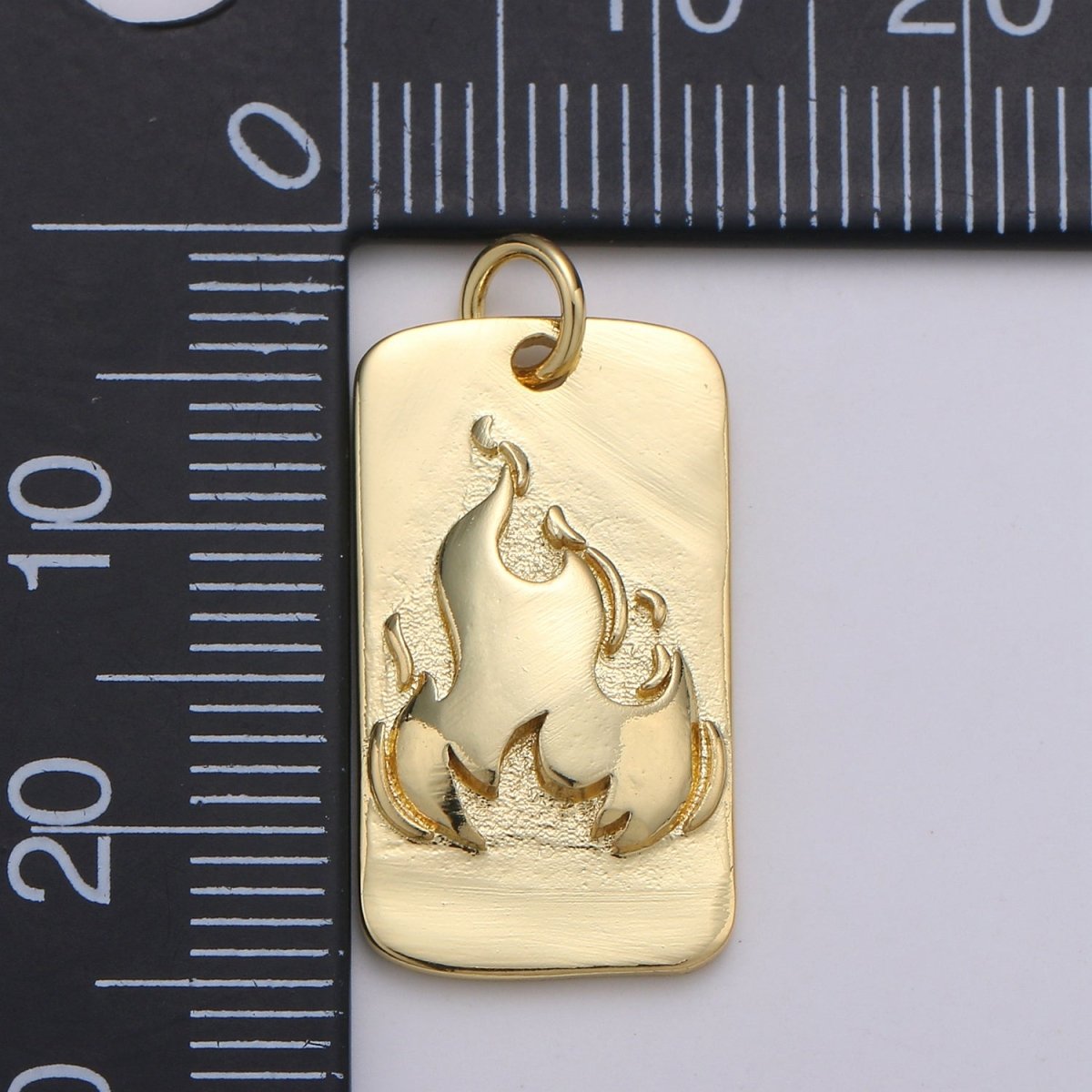 24K Gold Filled Fire Rectangle Charm D-926