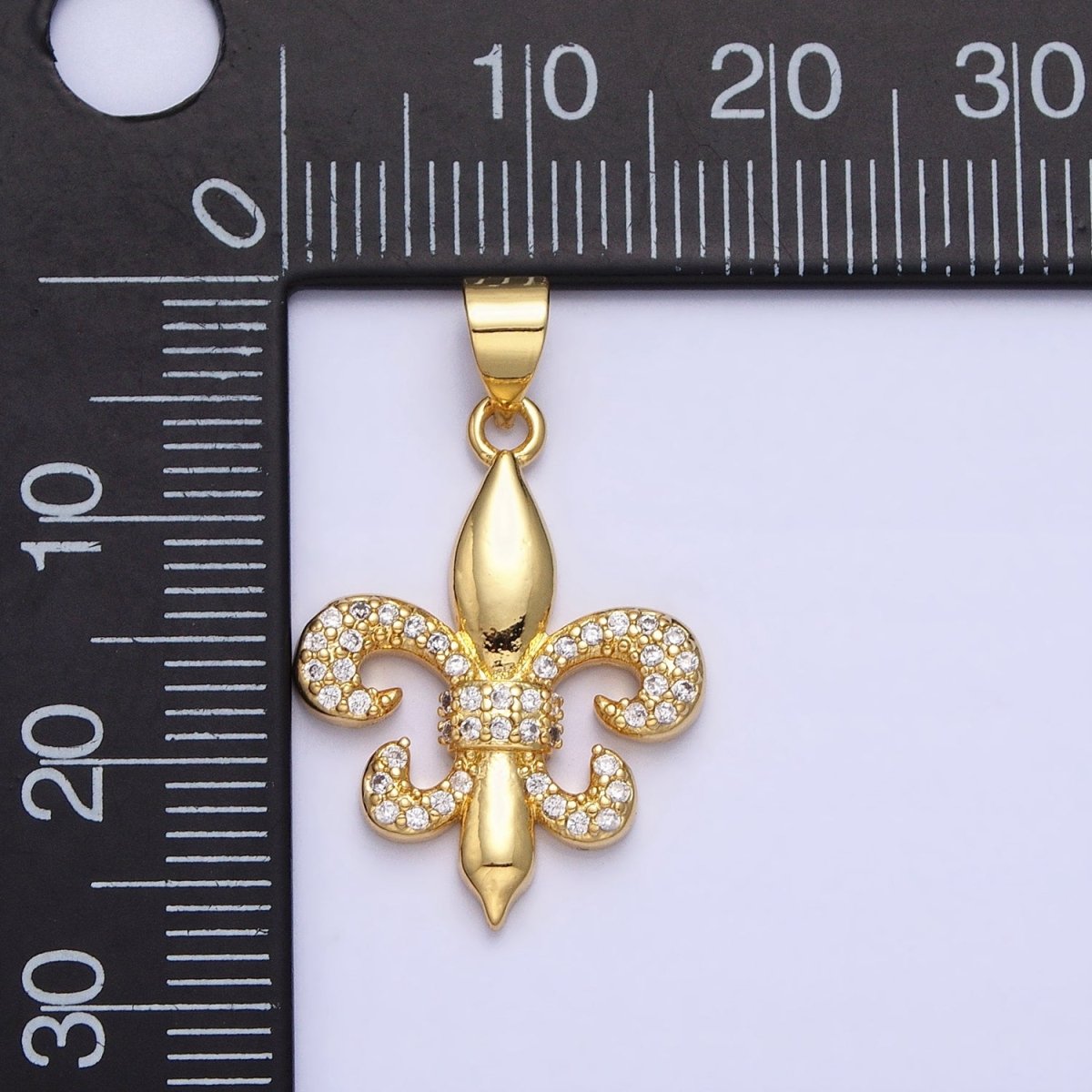 24K Gold Filled Fleur de Lis Pendant Cubic Saint New Orleans Football Team Logo Charm AA236