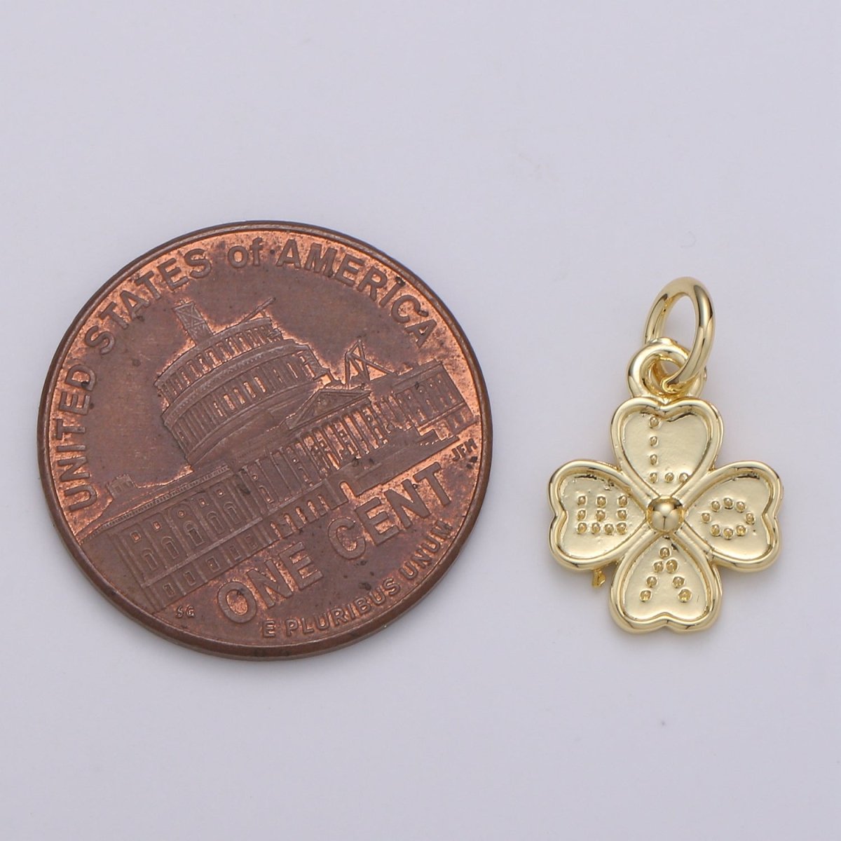 24K Gold Filled Four Clover Charm E-021