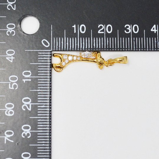 24k Gold Filled Giraffe Charm Giraffes African Safari 3D Pendant Animal Charm for Kids Jewelry Micro Pave Charm Necklace, J-216