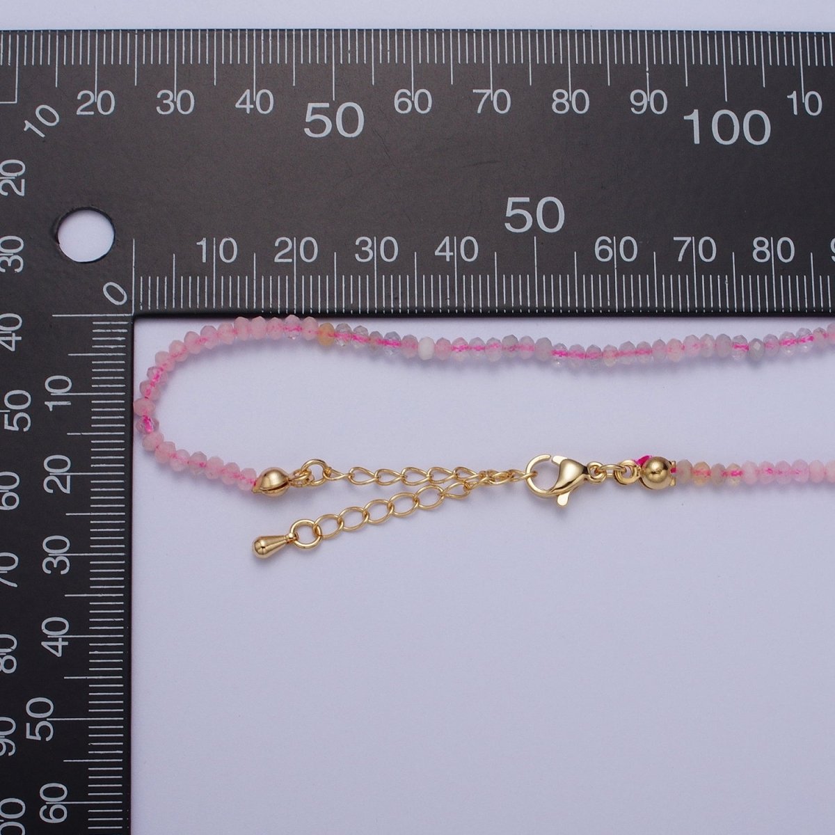 24K Gold Filled Gold Beaded Necklace, Morganite Jewelry, Beaded Morganite Necklace, Dainty Gold Necklace, Beaded Layering Necklace | WA-1160 Clearance Pricing