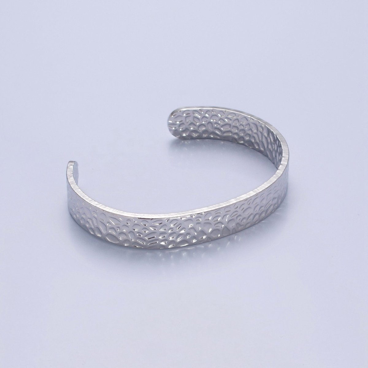 24K Gold Filled Hammered Bangle Bracelet in Gold & Silver | WA-986 Clearance Pricing