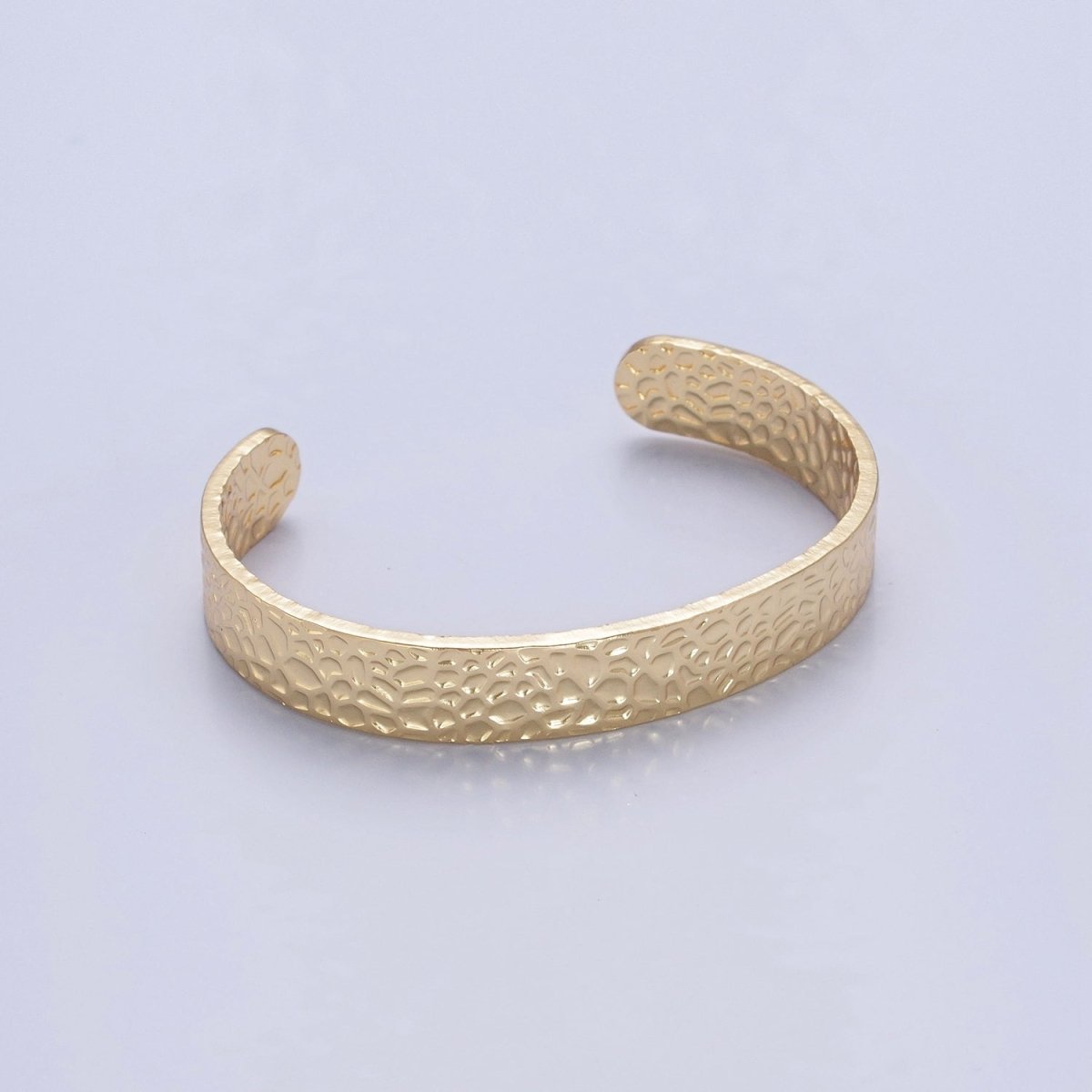24K Gold Filled Hammered Bangle Bracelet in Gold & Silver | WA-986 Clearance Pricing