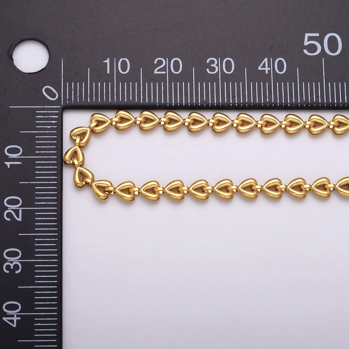 24k Gold Filled Heart Cable Chain Link Unfinished Yard Chain in Gold & Silver | ROLL-1323 Clearance Pricing