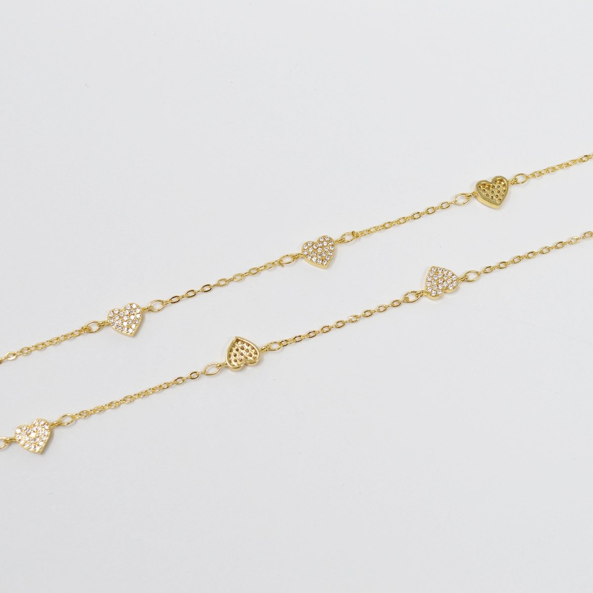 24K Gold Filled Heart Charm CABLE Roll Chain Sold by Yard For Jewelry Making, Necklace Bracelet Anklet Supply Component | ROLL-420 Clearance Pricing