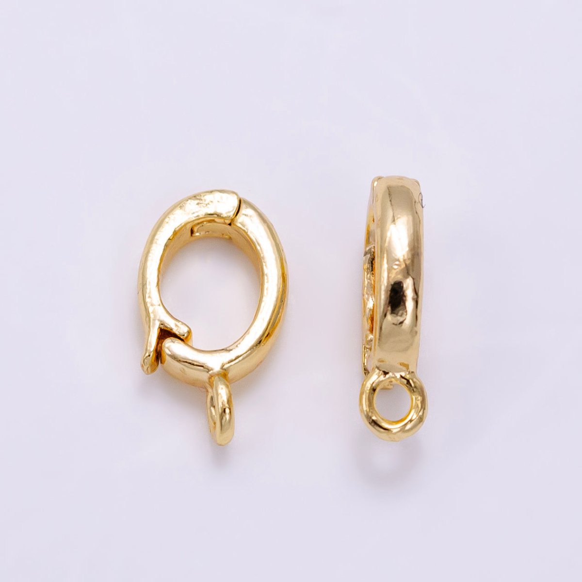24K Gold Filled Heart Oval Open Loop Interchangeable Charm Holder Jewelry Making Supply | Z-443