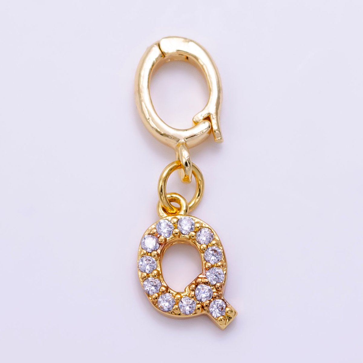 24K Gold Filled Heart Oval Open Loop Interchangeable Charm Holder Jewelry Making Supply | Z-443