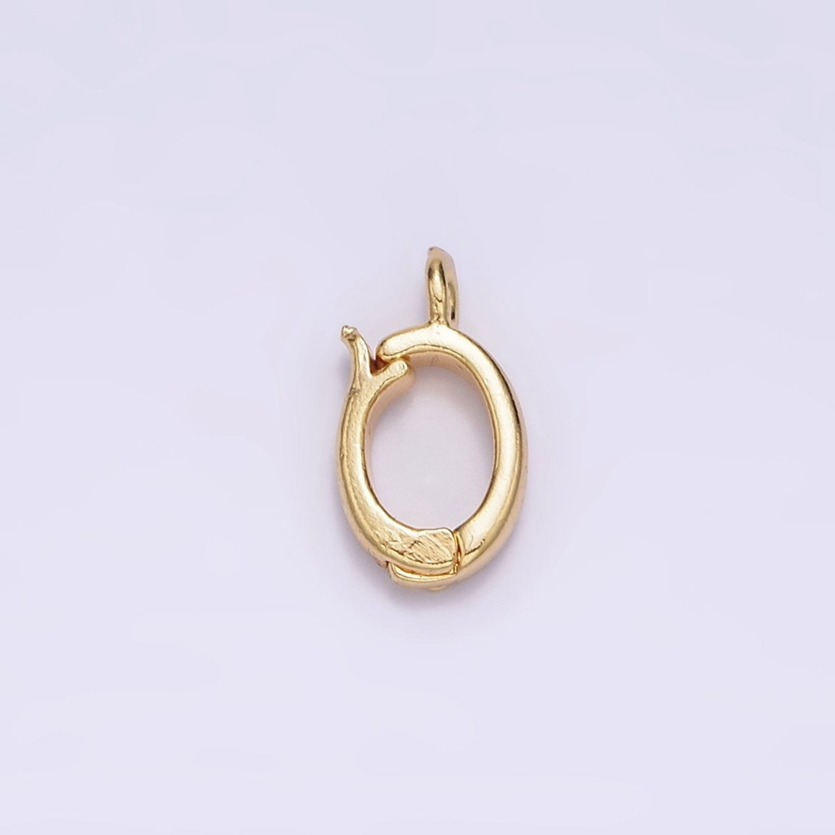 24K Gold Filled Heart Oval Open Loop Interchangeable Charm Holder Jewelry Making Supply | Z-443
