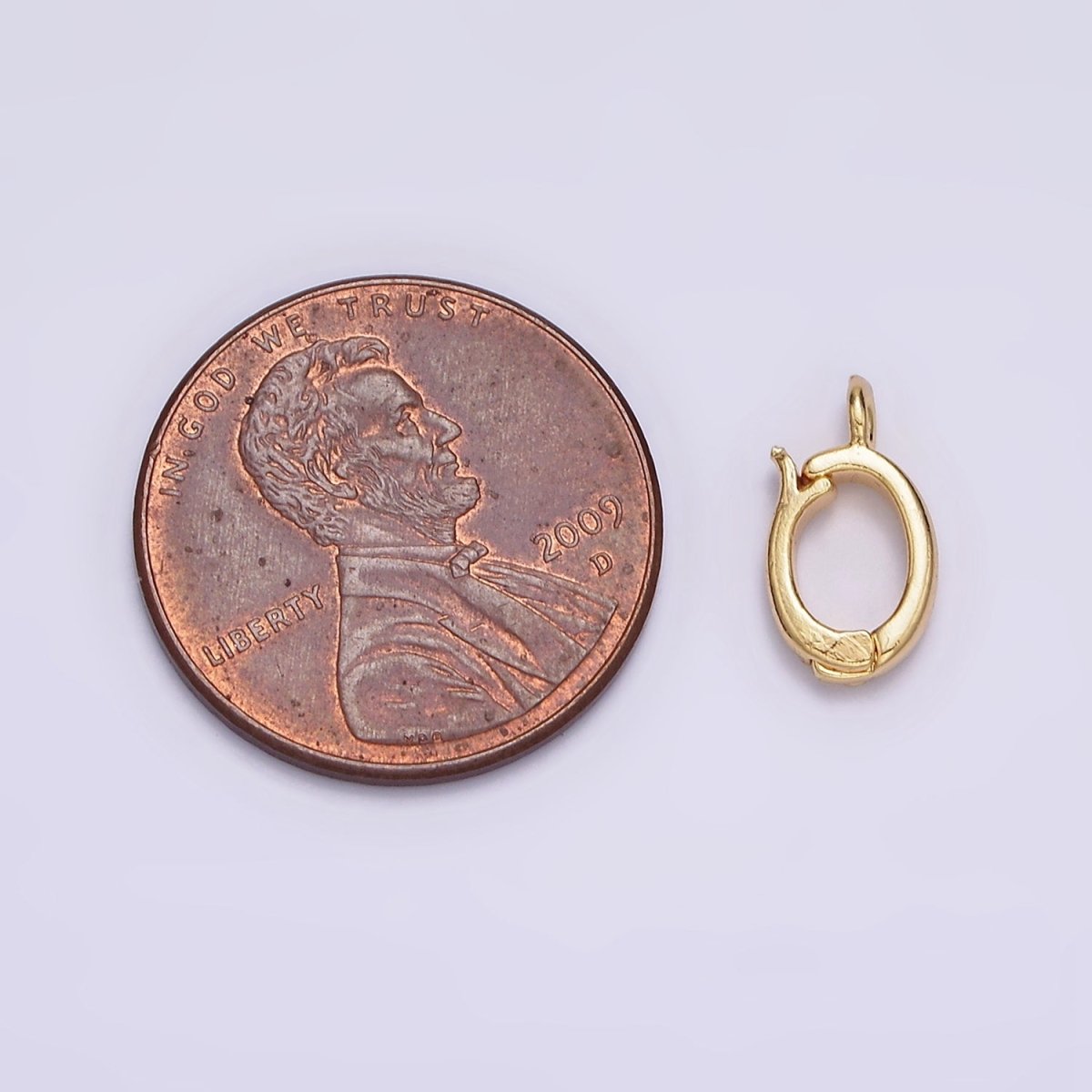 24K Gold Filled Heart Oval Open Loop Interchangeable Charm Holder Jewelry Making Supply | Z-443