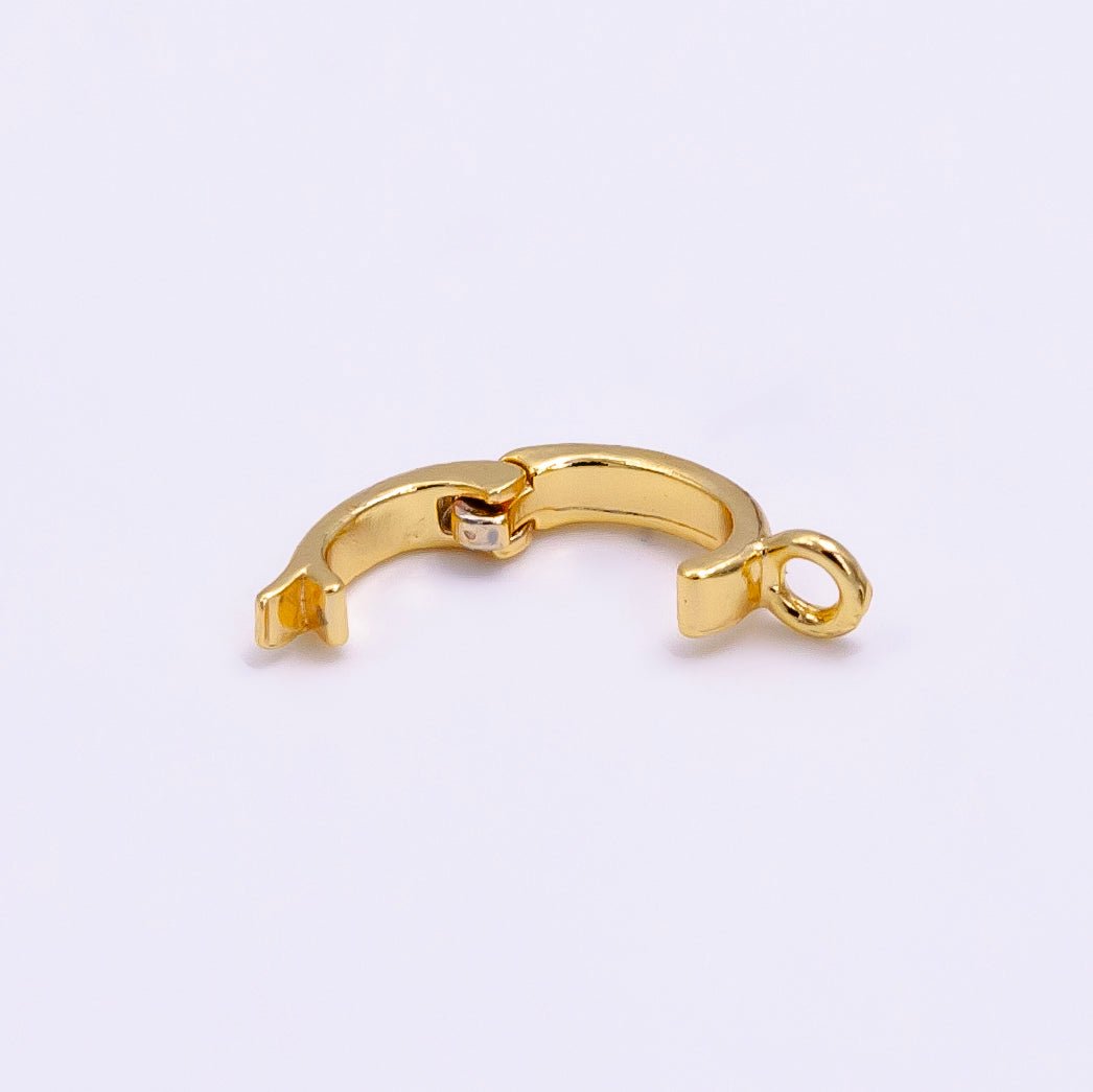 24K Gold Filled Heart Oval Open Loop Interchangeable Charm Holder Jewelry Making Supply | Z-443