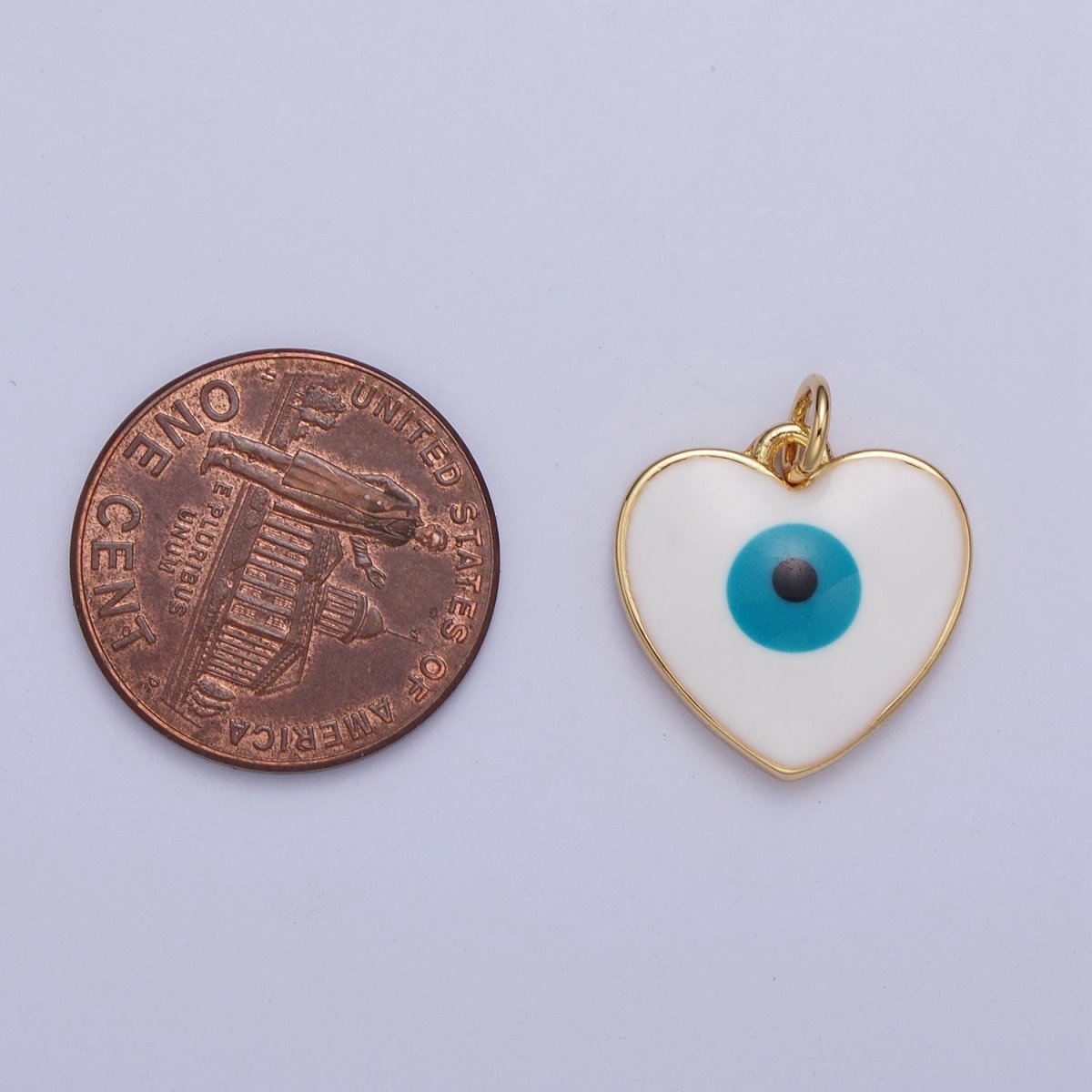 24K Gold Filled Heart-Shaped Evil Eye Protection Charm | M-497