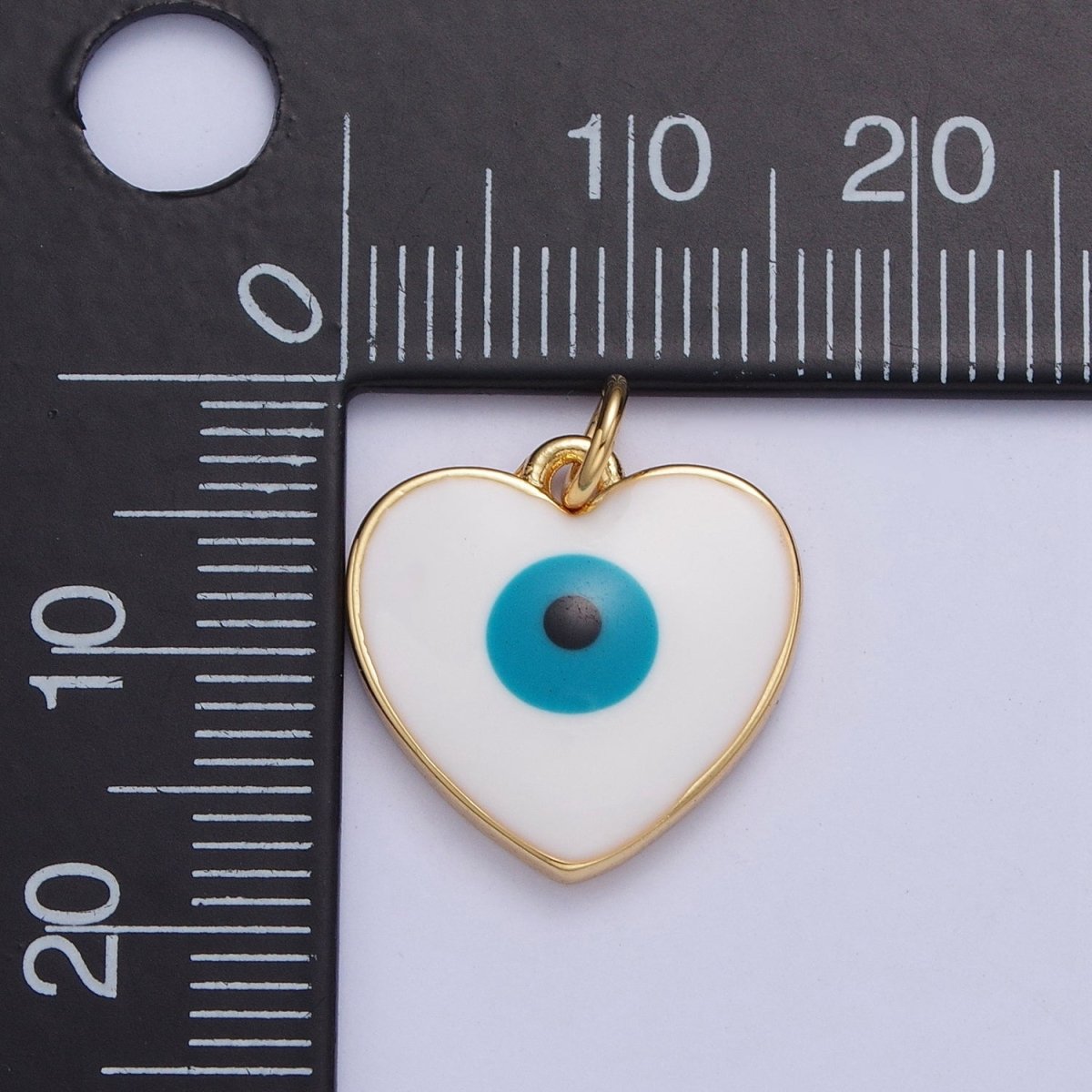 24K Gold Filled Heart-Shaped Evil Eye Protection Charm | M-497
