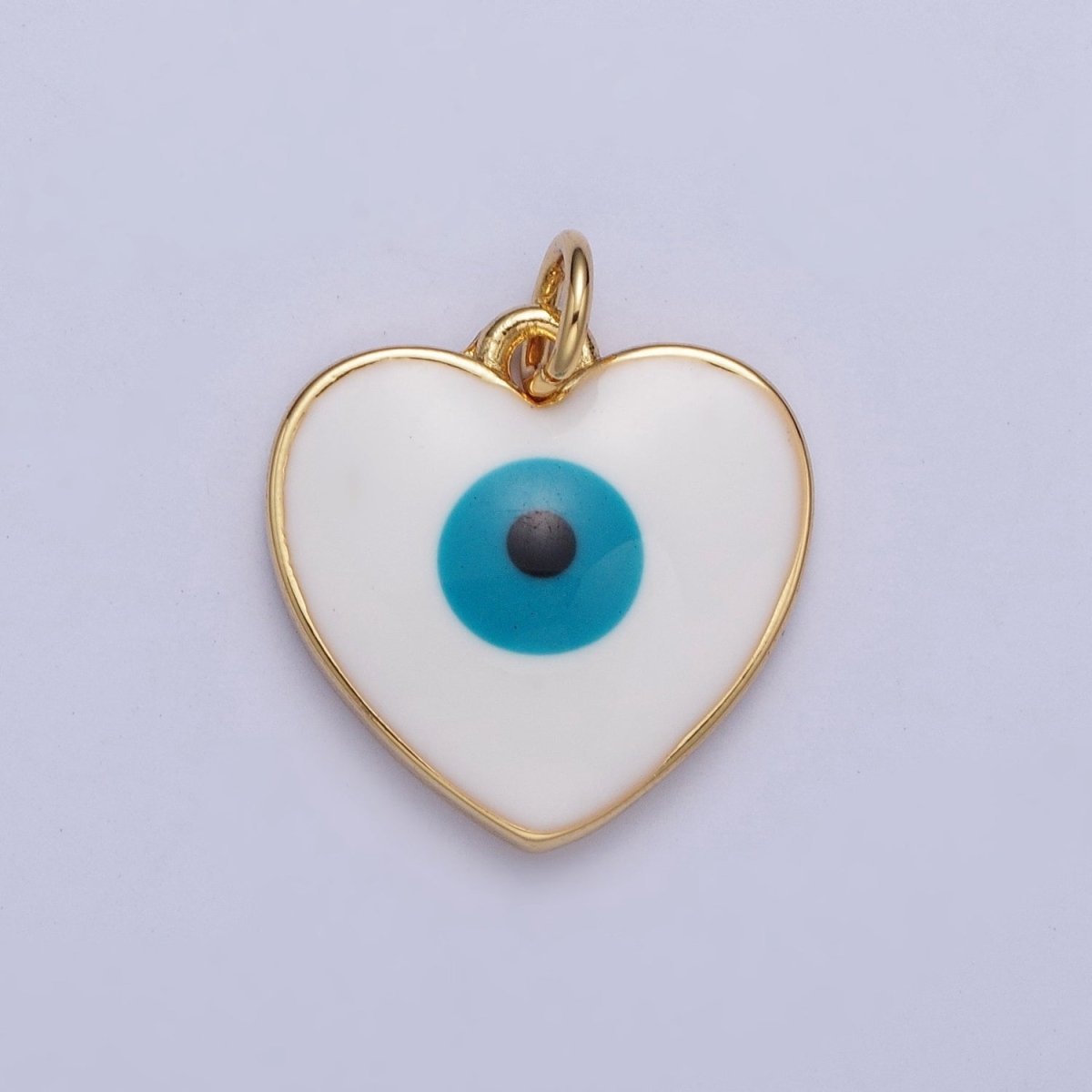 24K Gold Filled Heart-Shaped Evil Eye Protection Charm | M-497